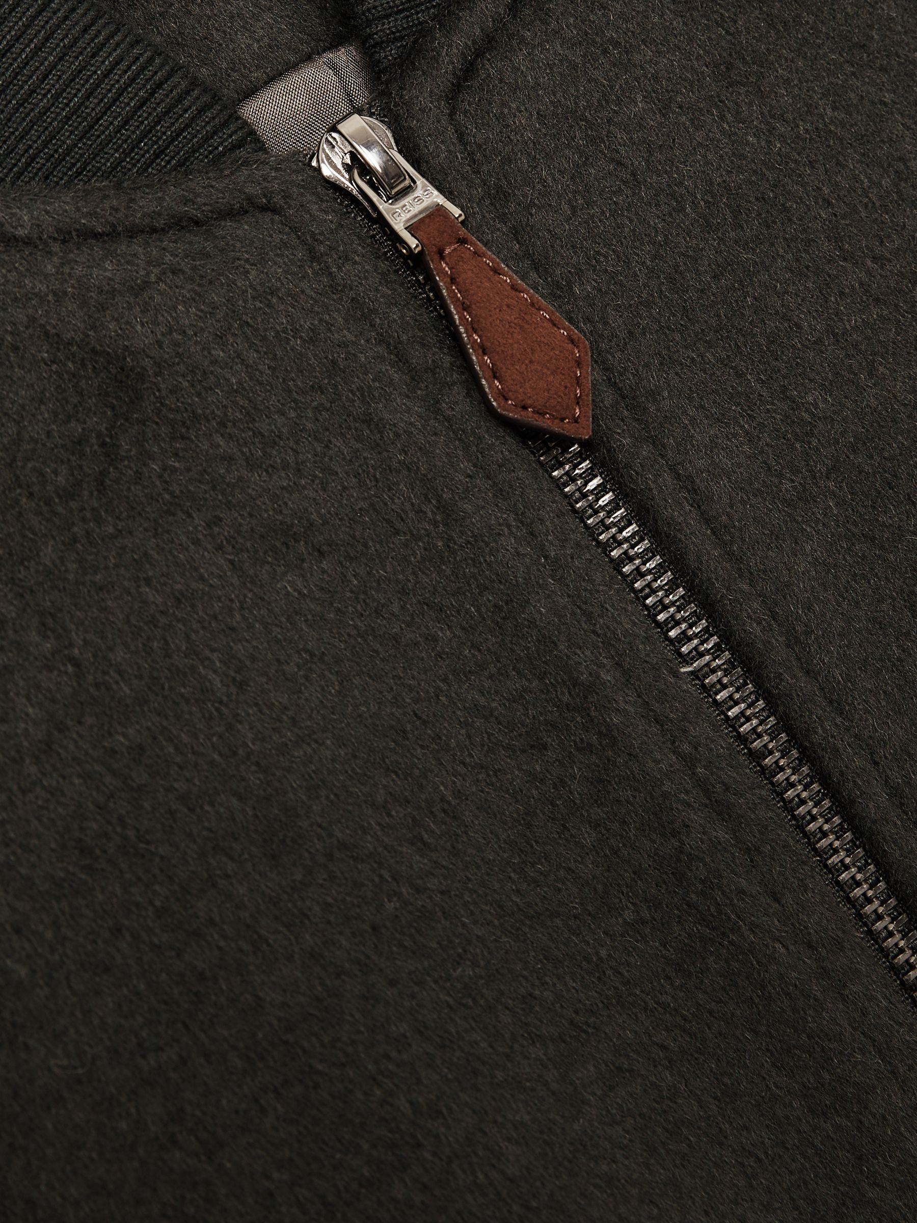Brushed Wool-Blend Bomber Jacket in Dark Green - Image 7 of 7