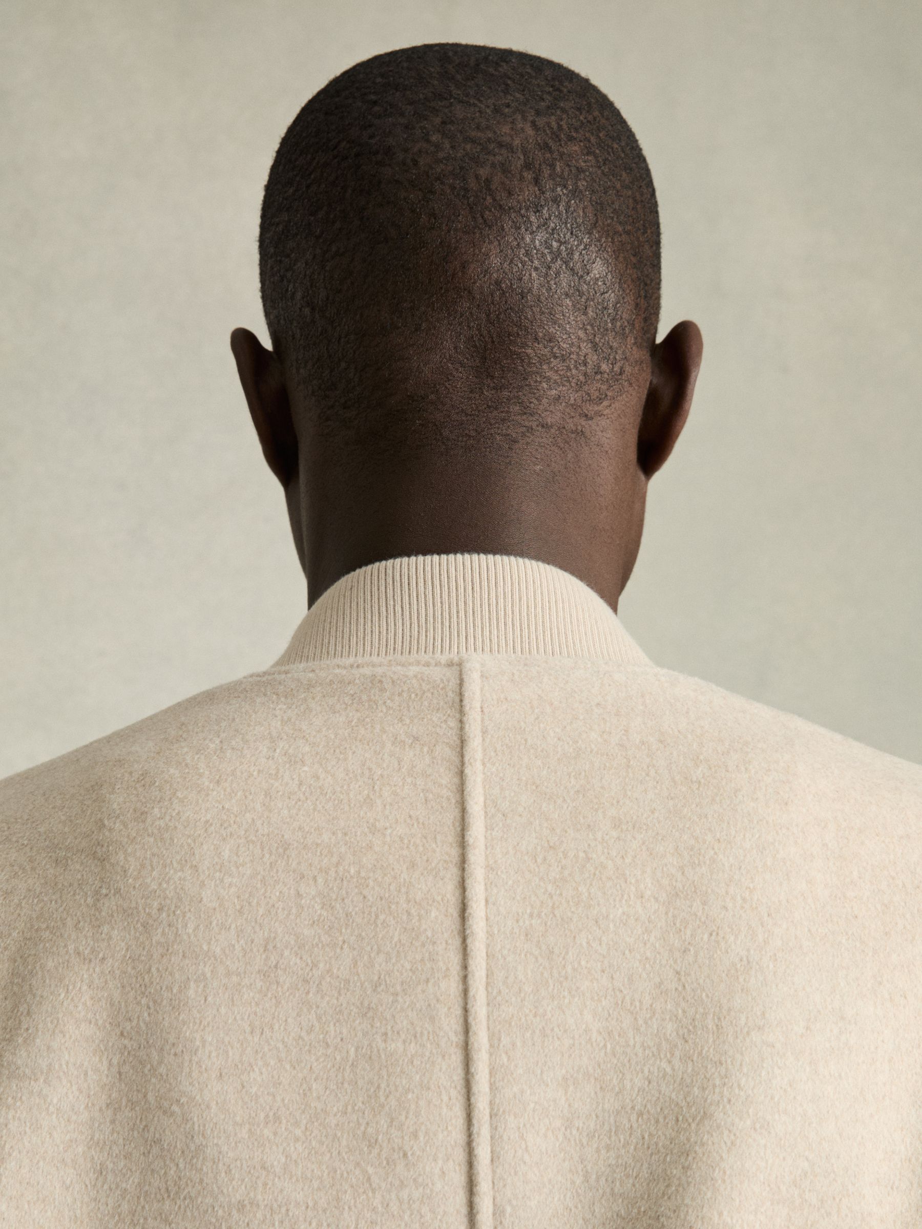Brushed Wool-Blend Bomber Jacket in Stone - Image 6 of 7