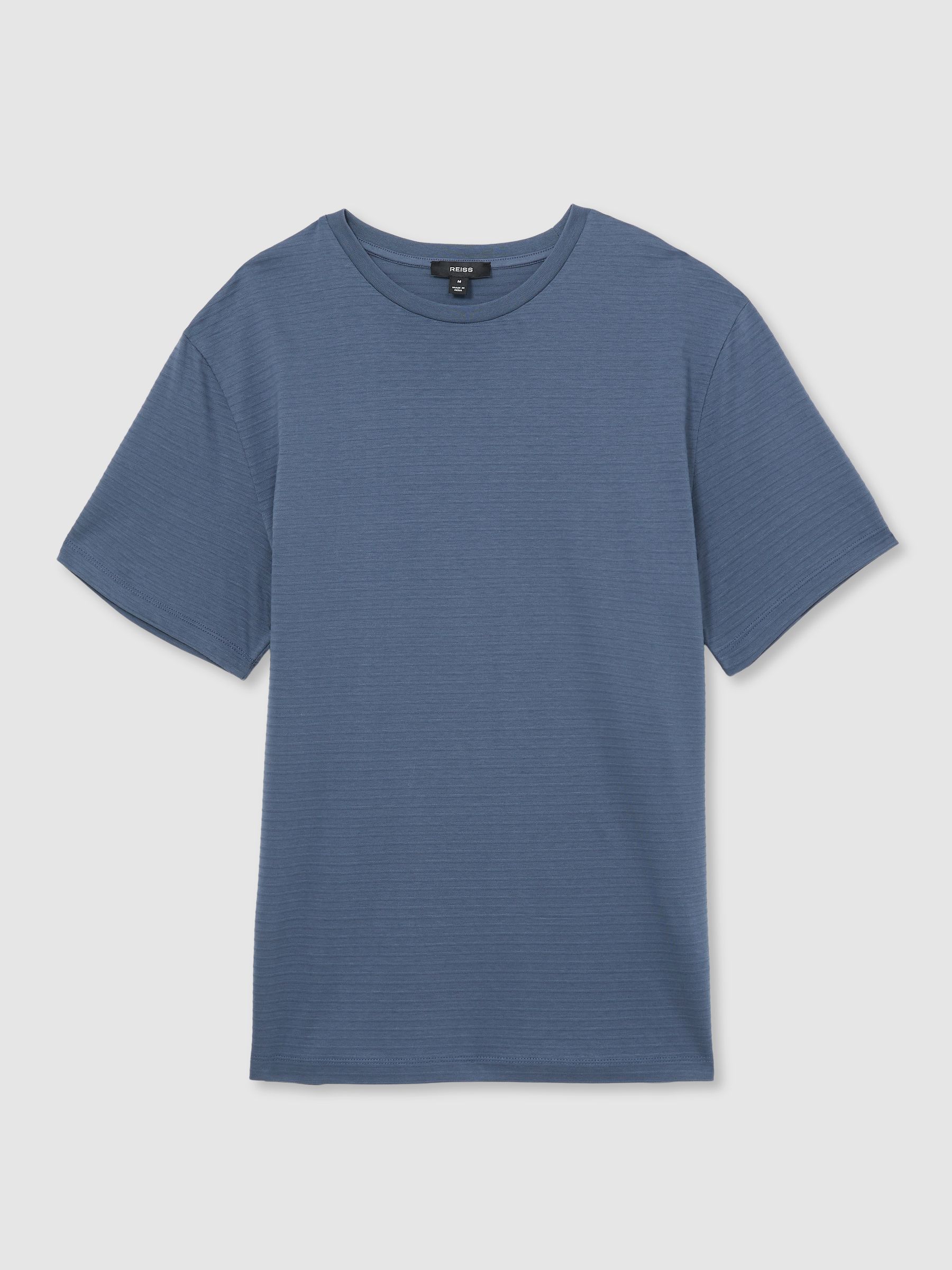 Mercerised-Cotton Ribbed T-Shirt in Airforce Blue - Image 2 of 6