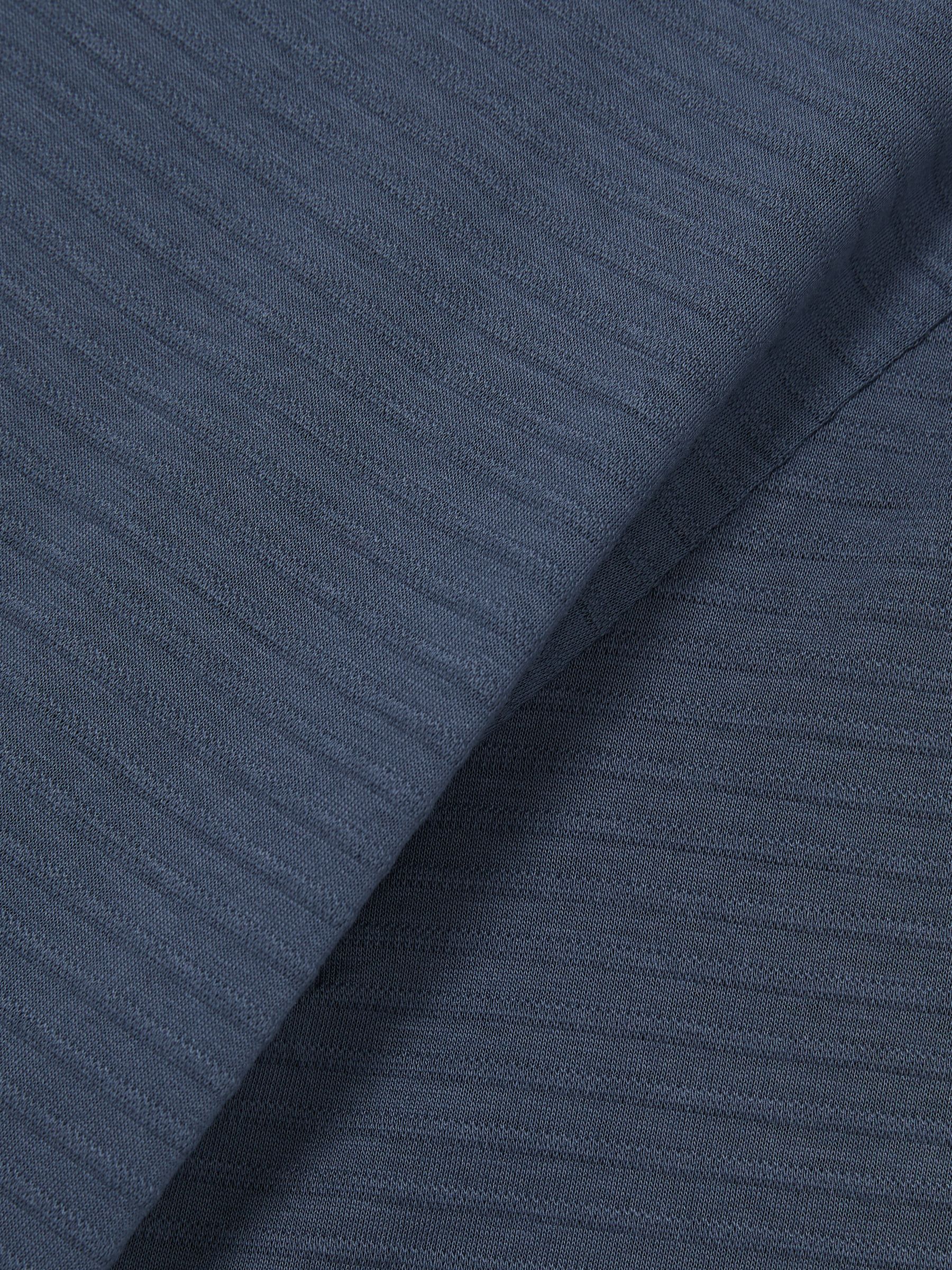 Mercerised-Cotton Ribbed T-Shirt in Airforce Blue - Image 6 of 6