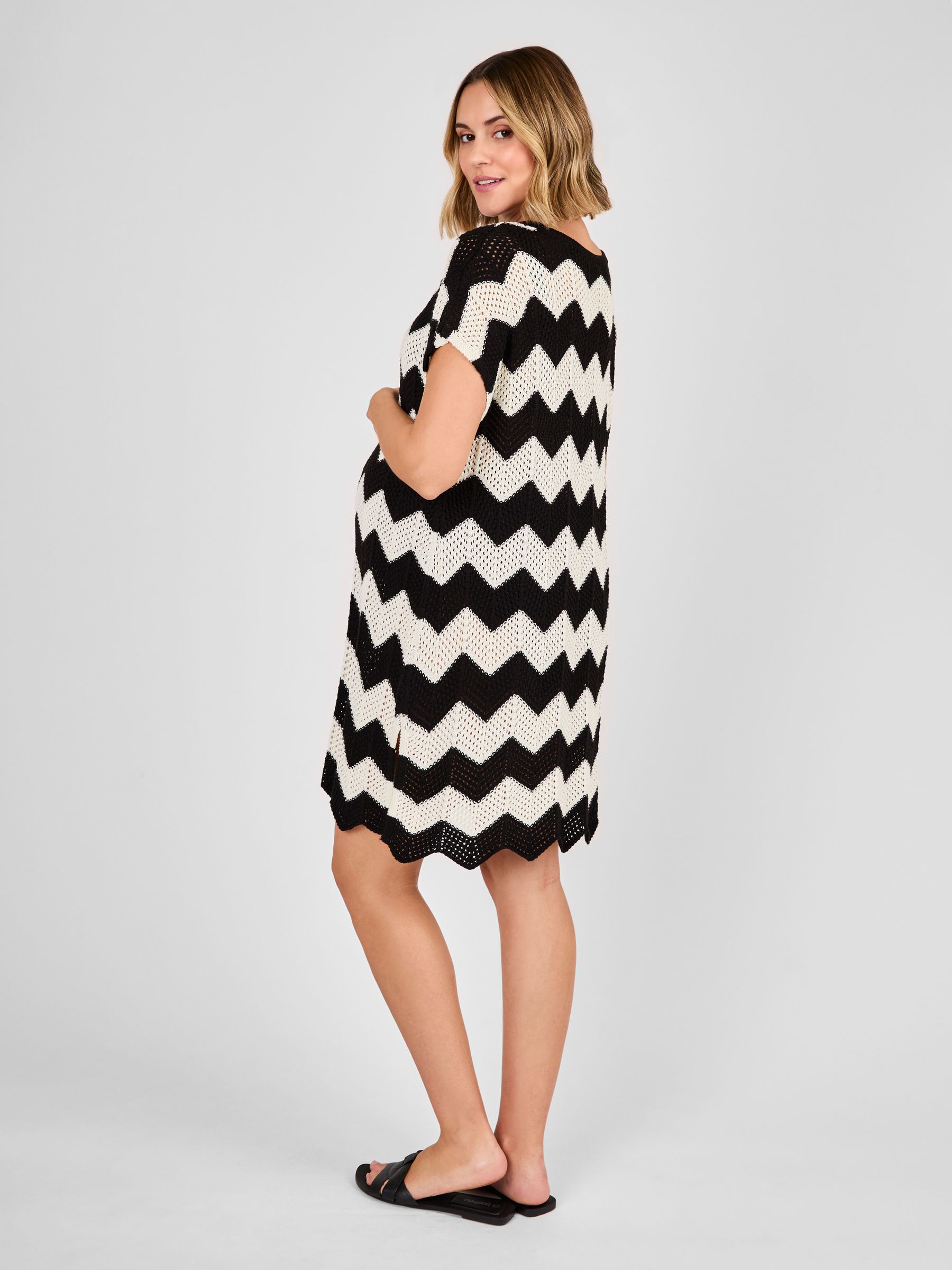 Cream Maternity Knitted Beach Cover-Up Dress - Image 2 of 4