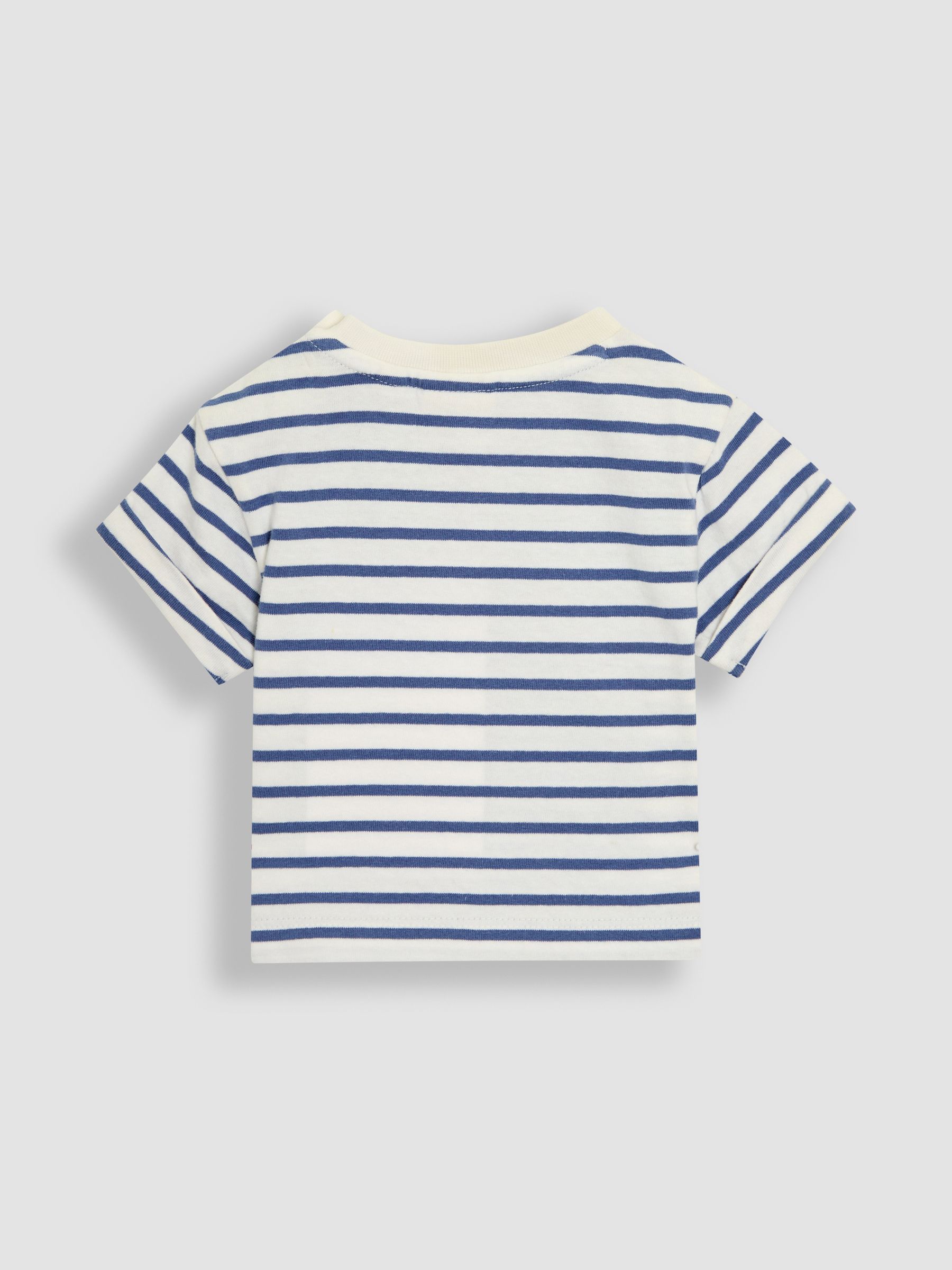 Tan 100% Cotton 2-Piece Dungarees & Stripe T-Shirt Set - Image 5 of 7