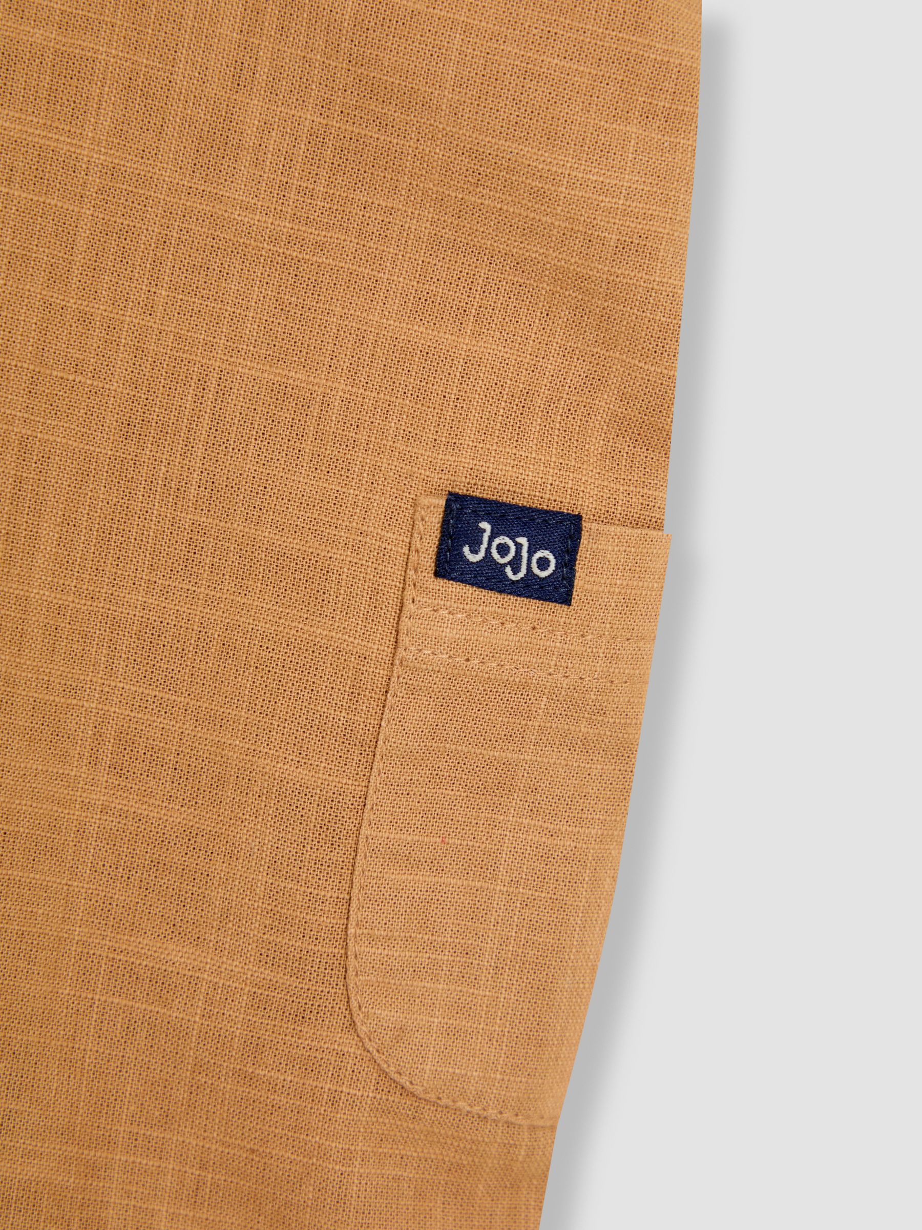 Tan 100% Cotton 2-Piece Dungarees & Stripe T-Shirt Set - Image 7 of 7