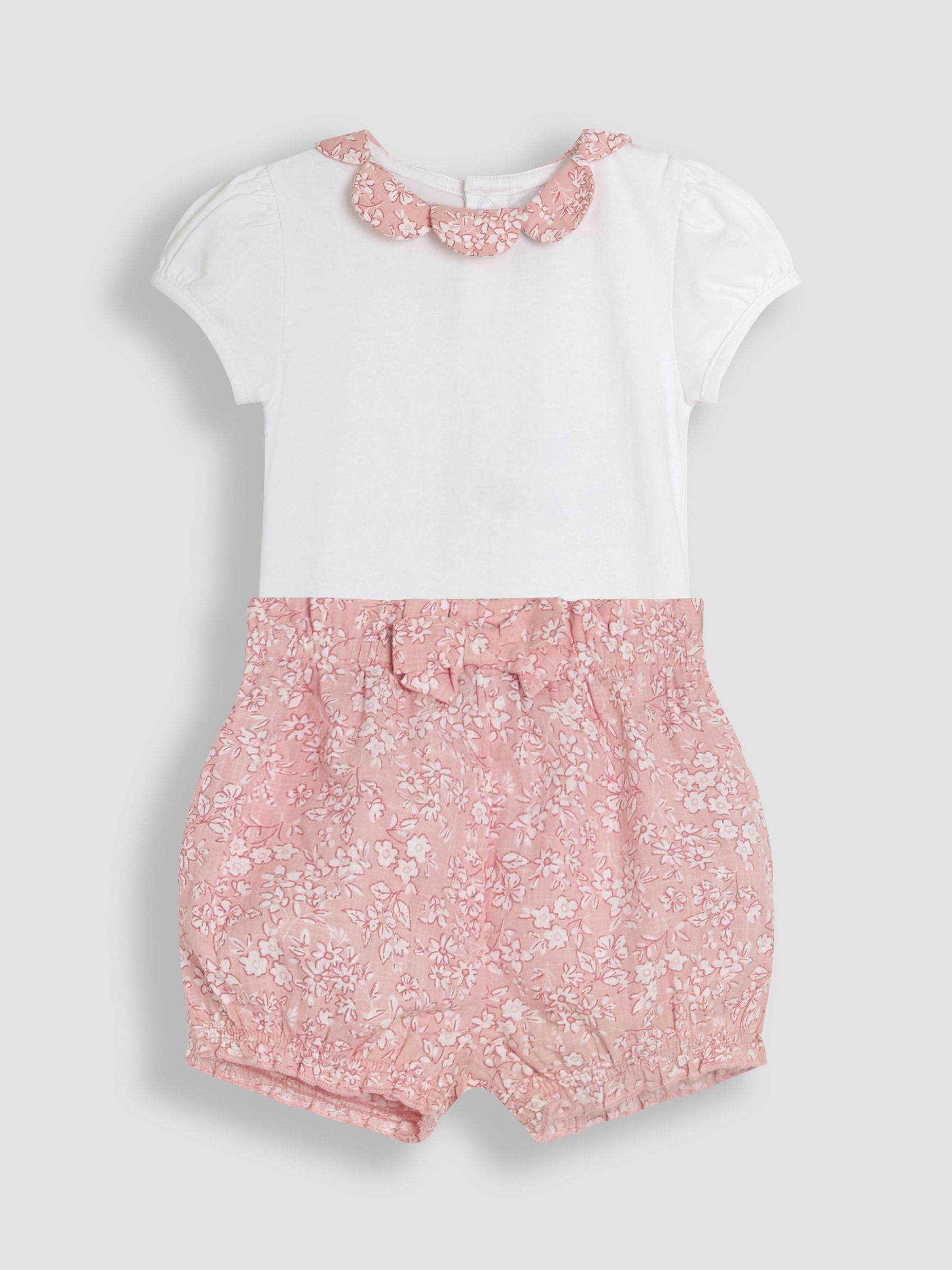 Pink Floral 2-Piece Collar Body & Bloomers Set - Image 1 of 7