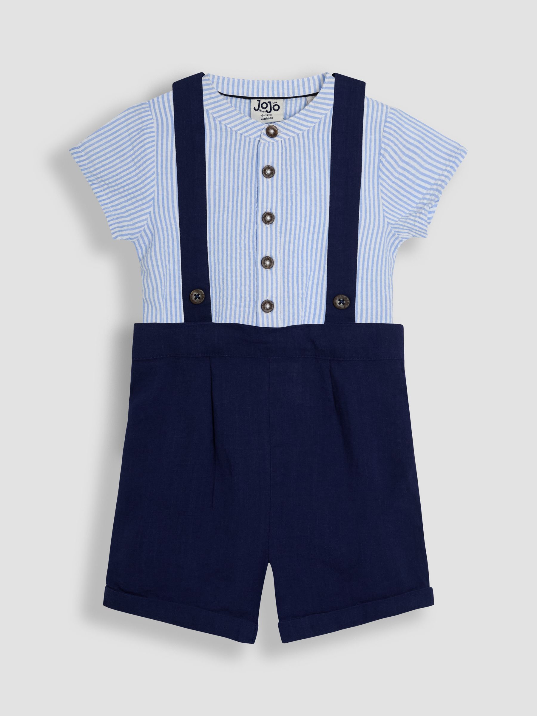 Blue 2-Piece Grandad Shirt & Shorts Set - Image 1 of 6