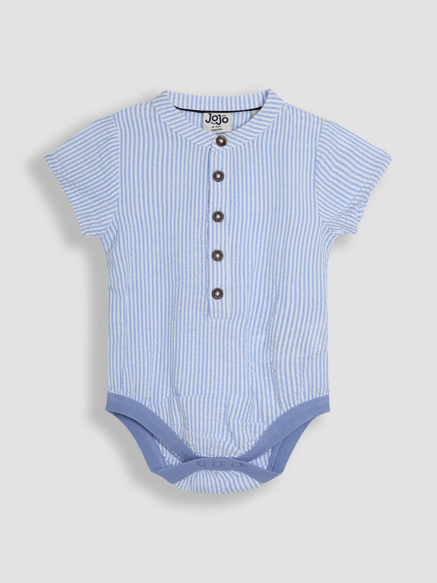 Blue 2-Piece Grandad Shirt & Shorts Set - Image 4 of 6