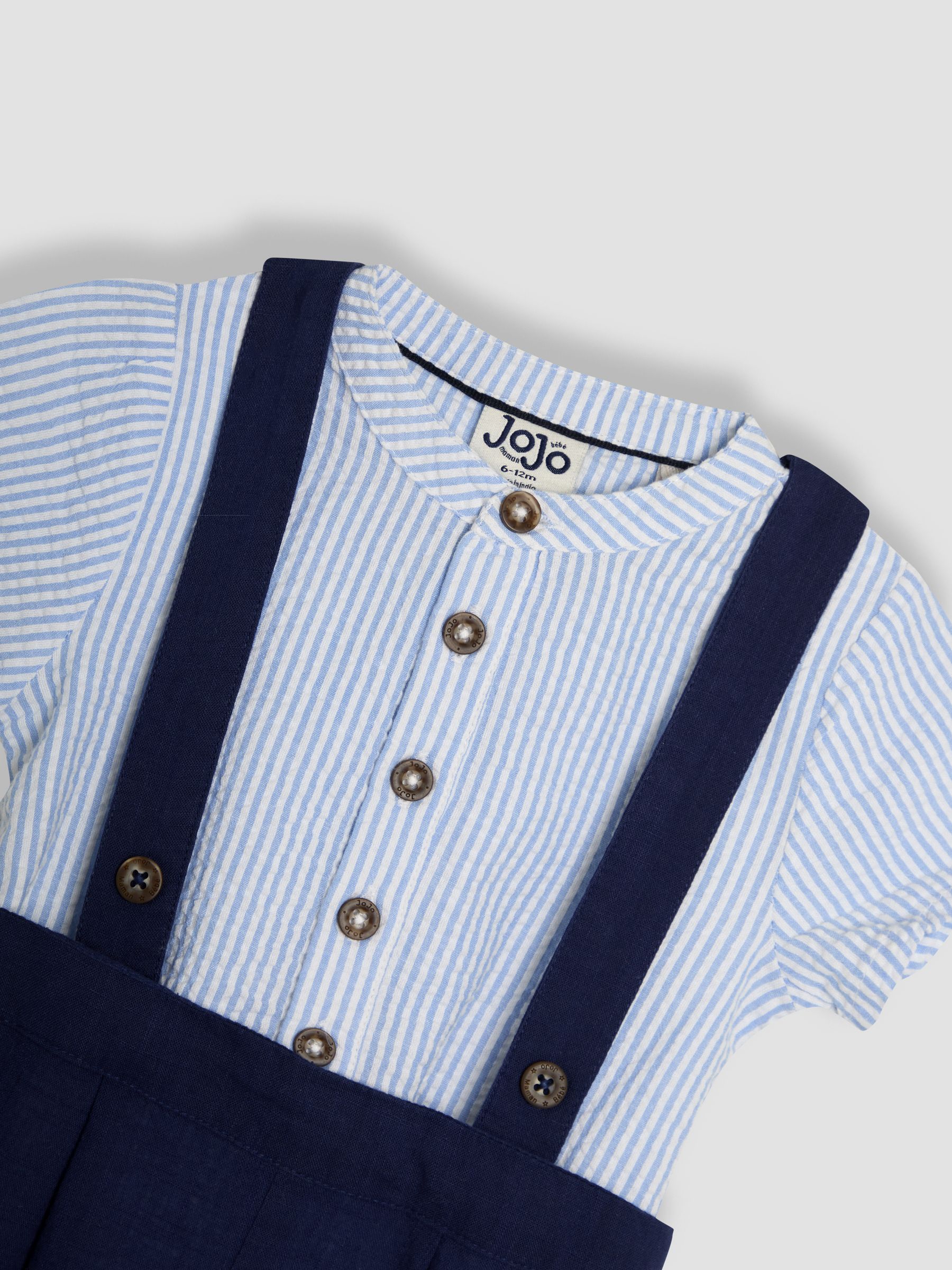 Blue 2-Piece Grandad Shirt & Shorts Set - Image 6 of 6