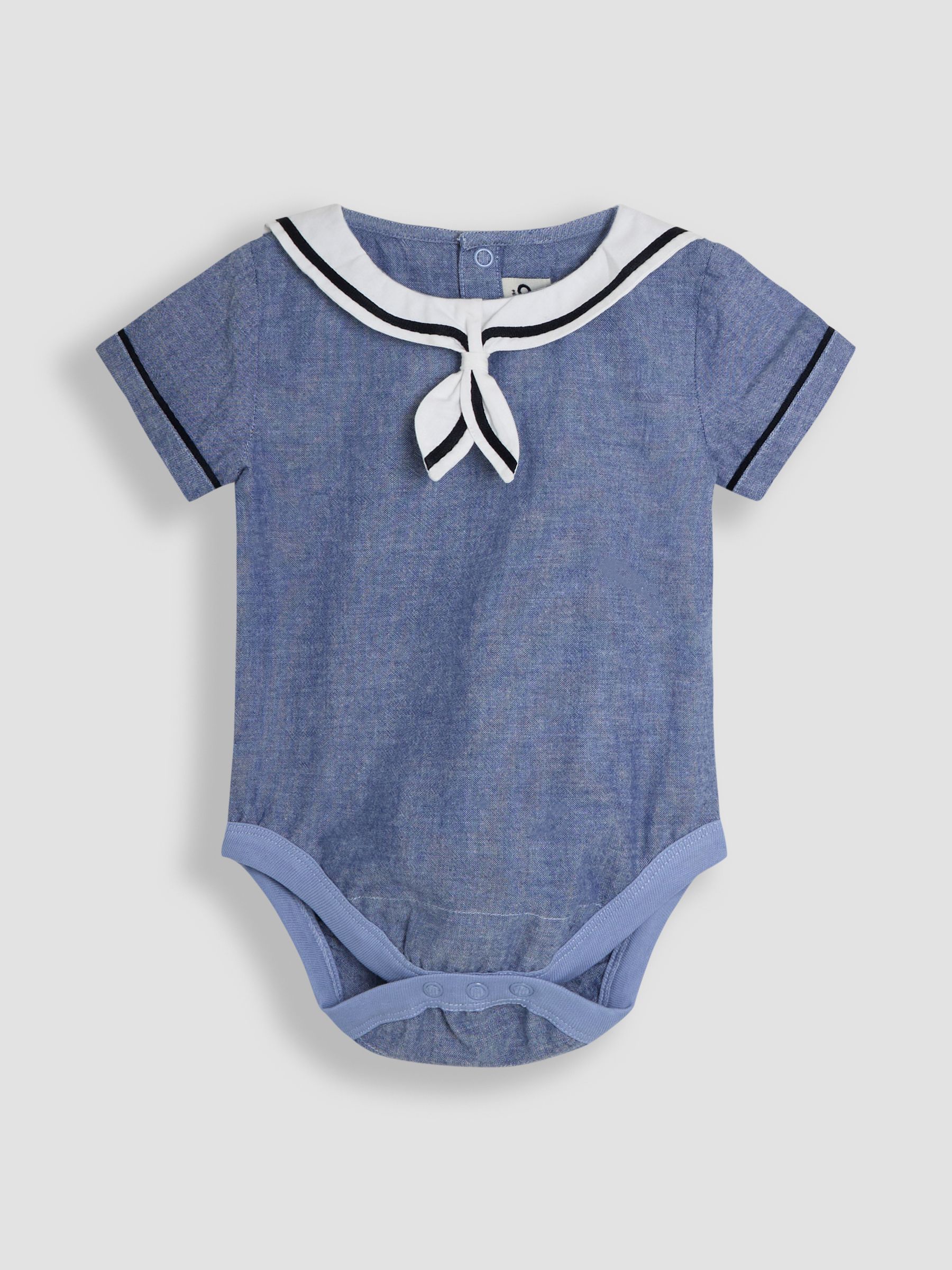 Navy 100% Cotton Sailor Collar Body & Shorts Set 2 Piece - Image 2 of 6