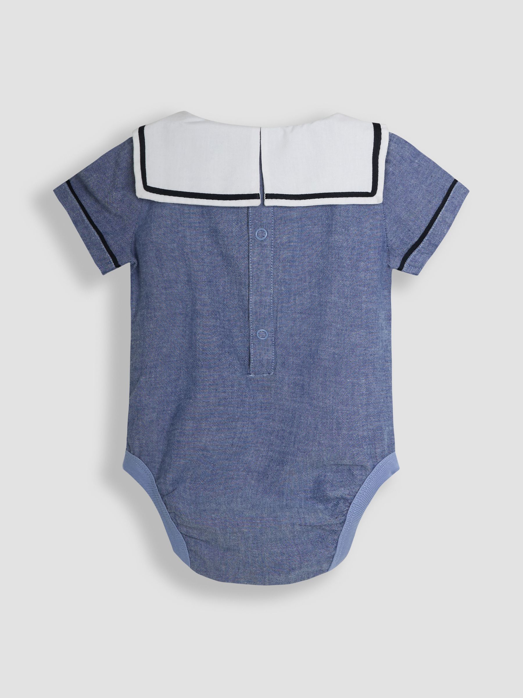 Navy 100% Cotton Sailor Collar Body & Shorts Set 2 Piece - Image 3 of 6