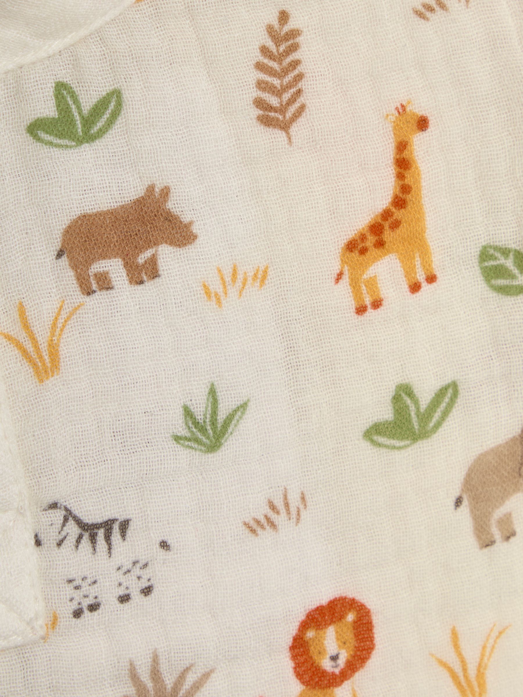 Ecru Safari Friends 2-Piece Cheesecloth T-Shirt & Shorts Set - Image 6 of 6