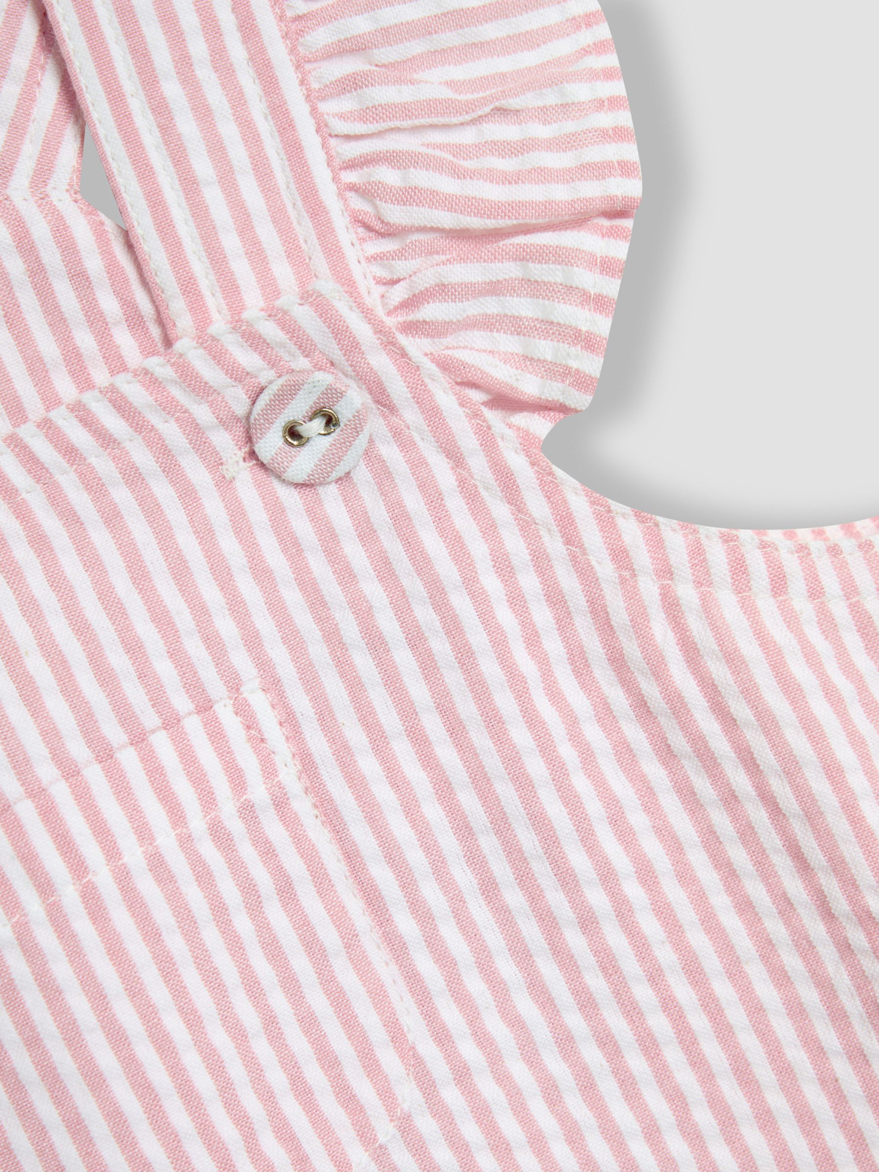 Pink 2-Piece Seersucker Stripe Dungarees & T-Shirt Set - Image 7 of 7