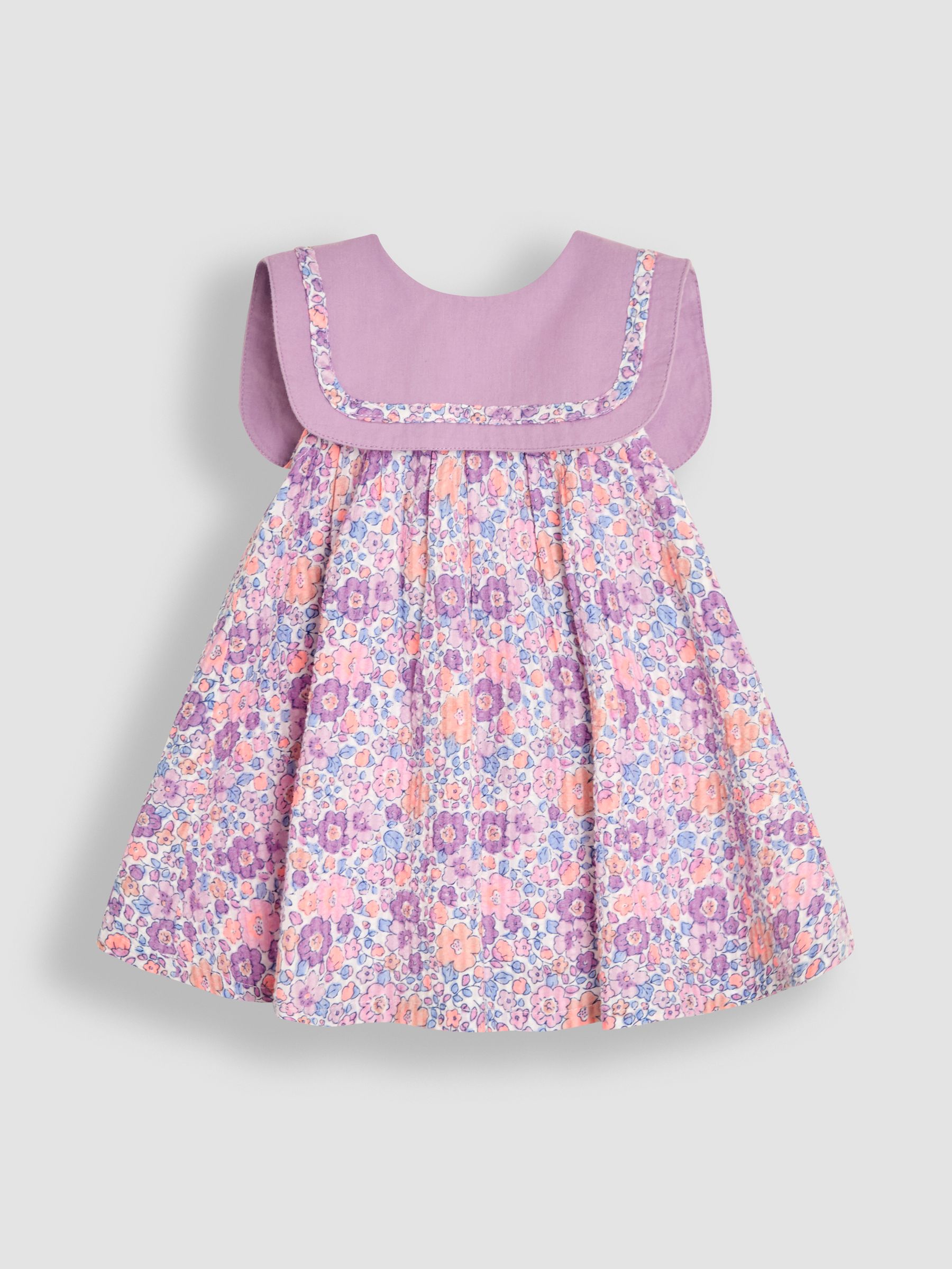 Lilac Purple Jungle Floral Sailor Front Baby Dress - Image 2 of 5