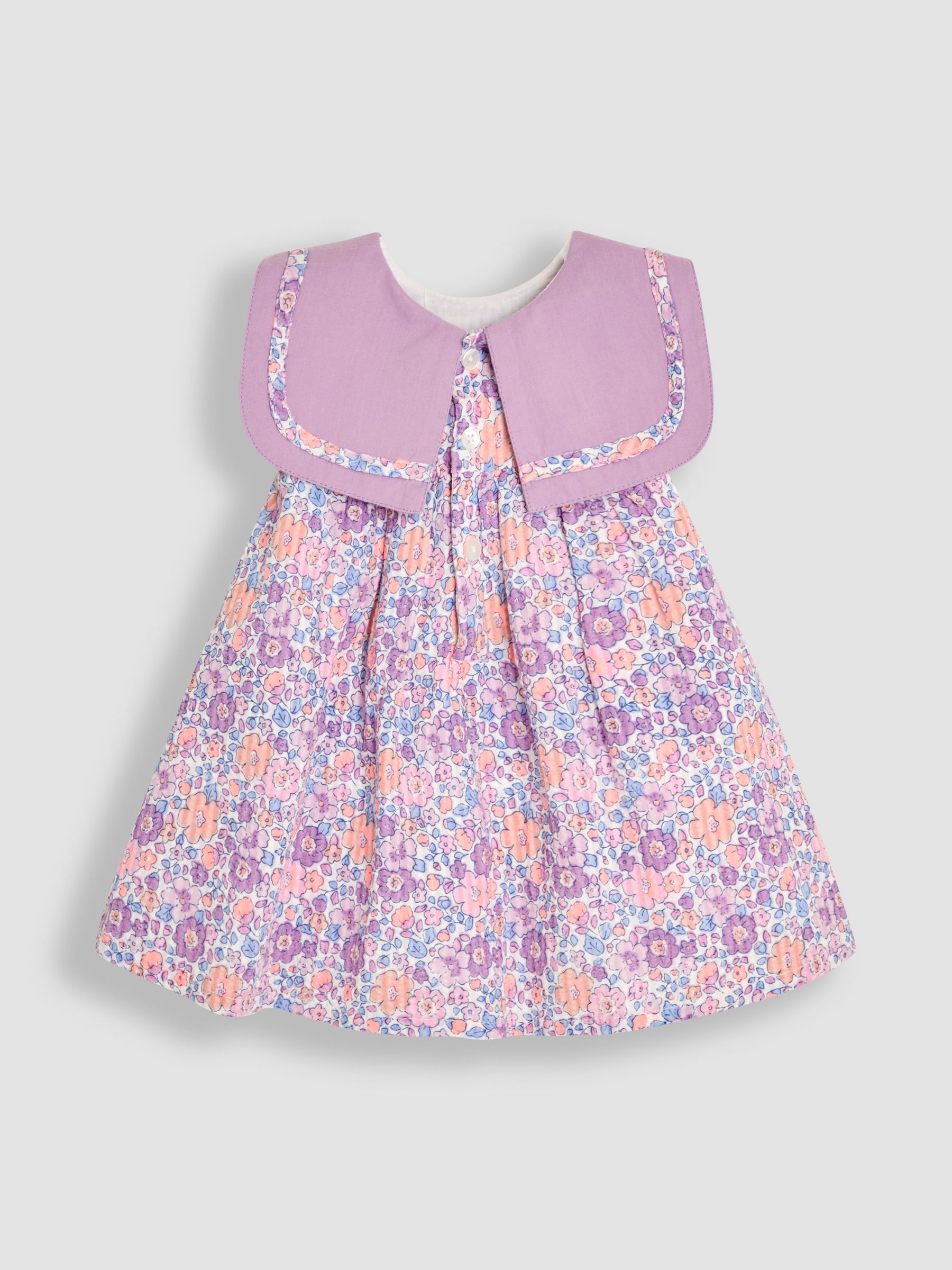 Lilac Purple Jungle Floral Sailor Front Baby Dress - Image 3 of 5