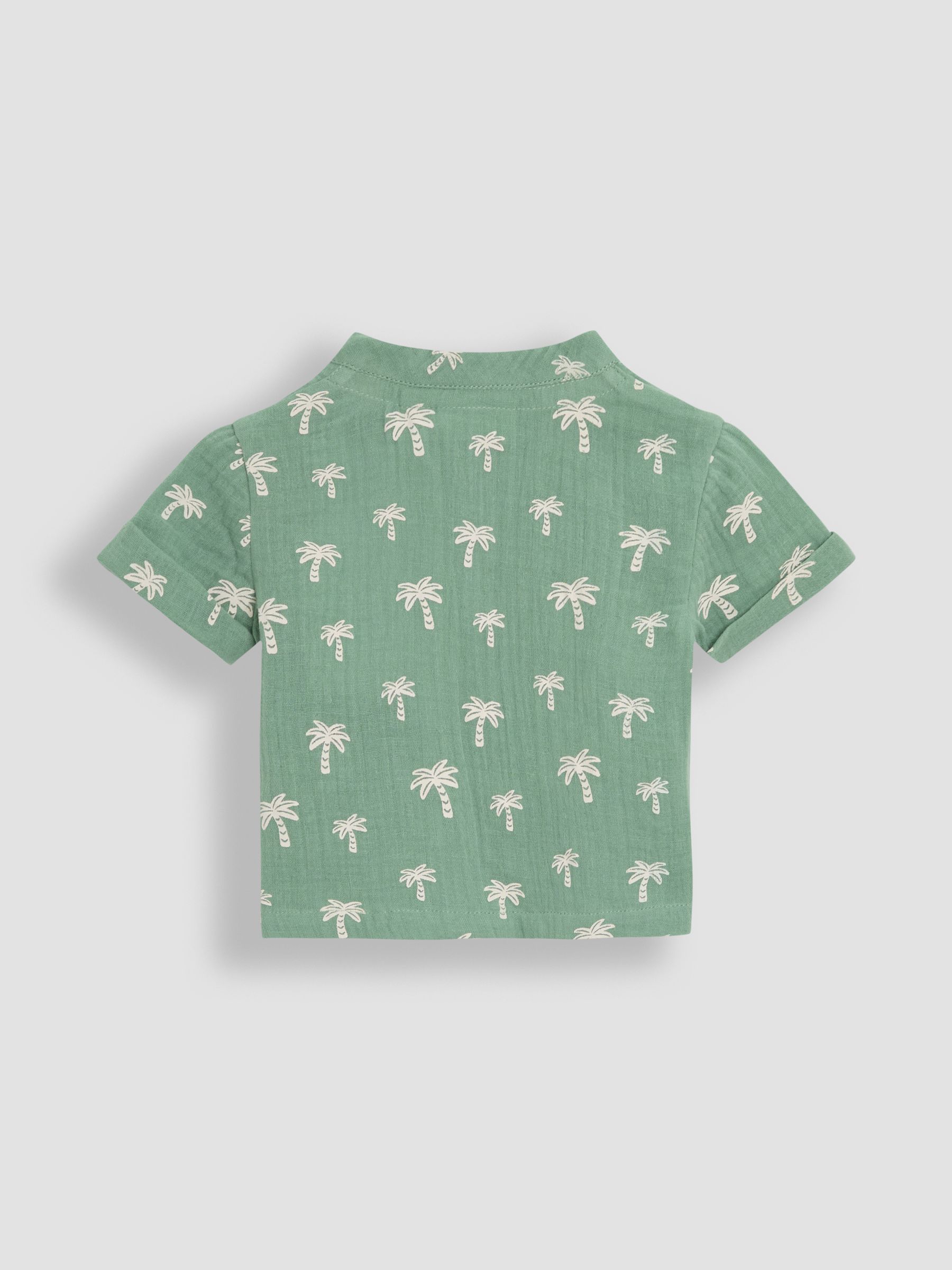 Khaki Palm Tree 2-Piece Cheesecloth T-Shirt & Shorts Set - Image 3 of 6