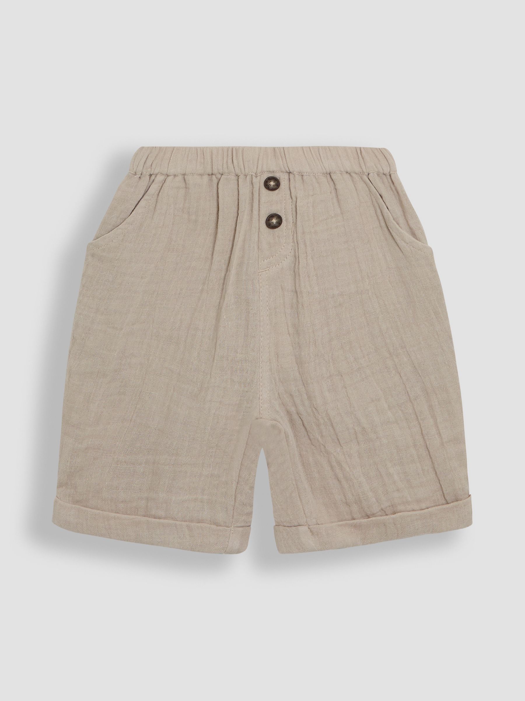 Khaki Palm Tree 2-Piece Cheesecloth T-Shirt & Shorts Set - Image 4 of 6