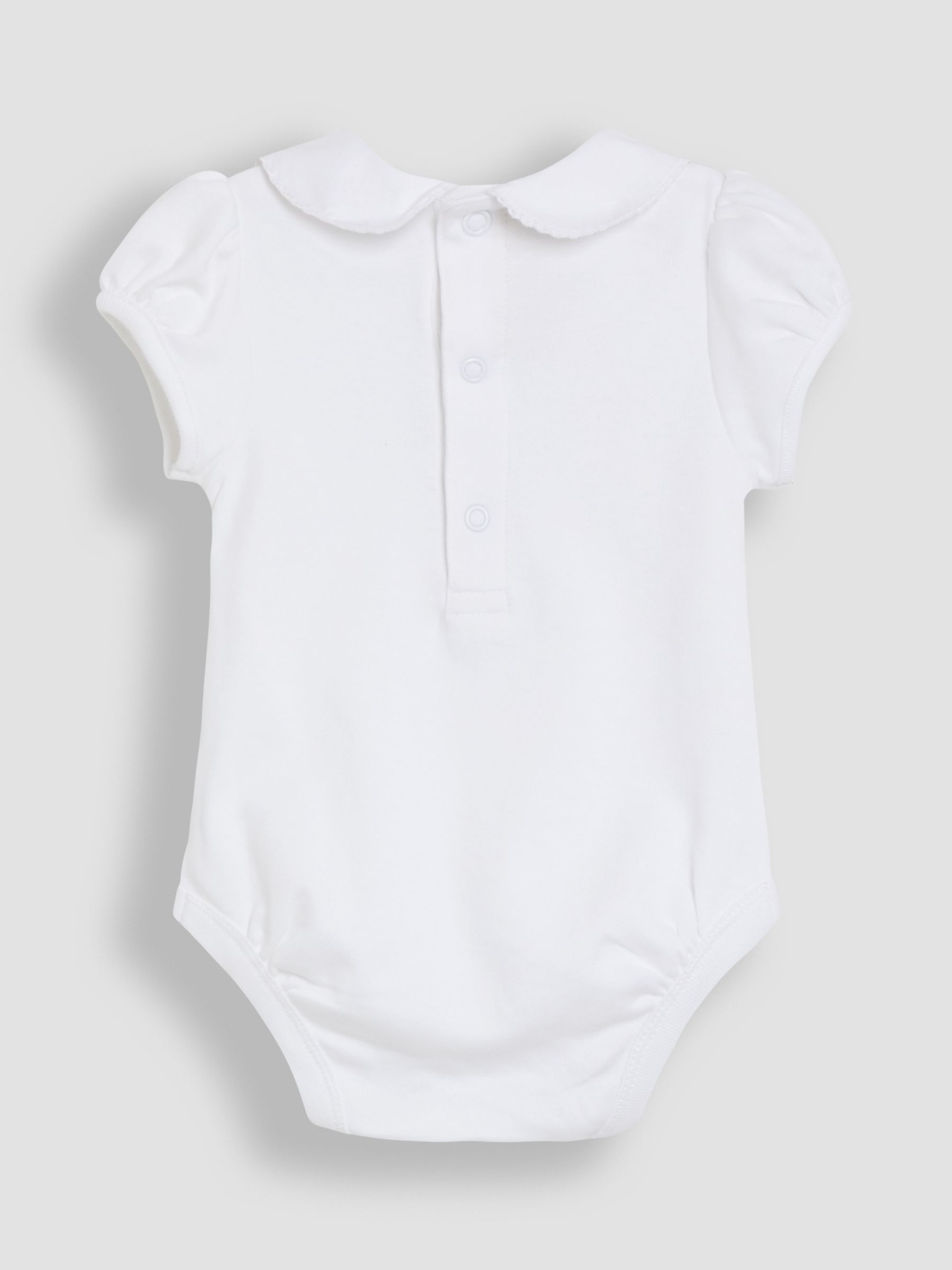 White Floral Print Embroidered Peter Pan Collar Body - Image 2 of 3
