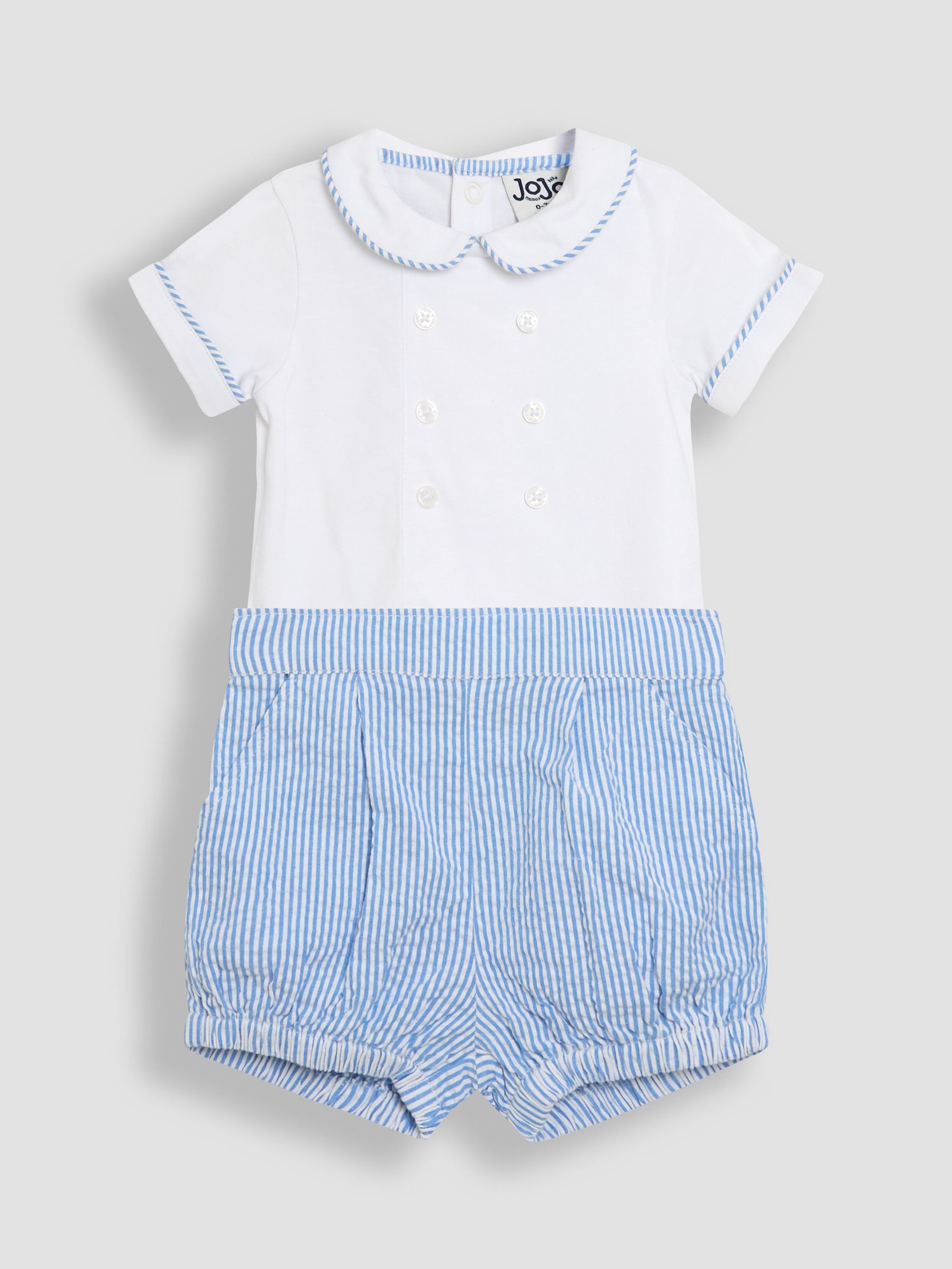 Blue 2-Piece Classic Body & Stripe Shorts Set - Image 1 of 6