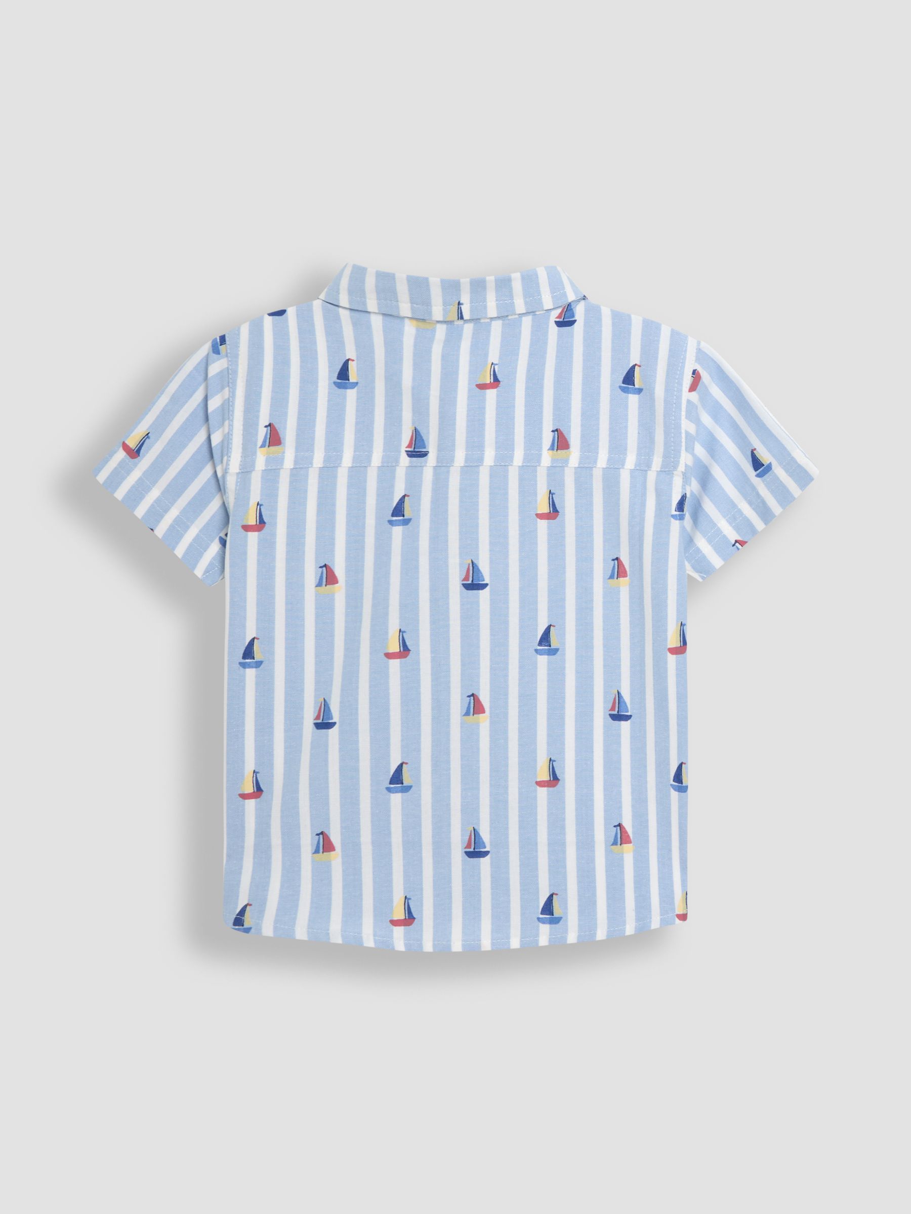 Blue Sailboat 2-Piece Printed Shirt & Twill Shorts Set - Image 3 of 6