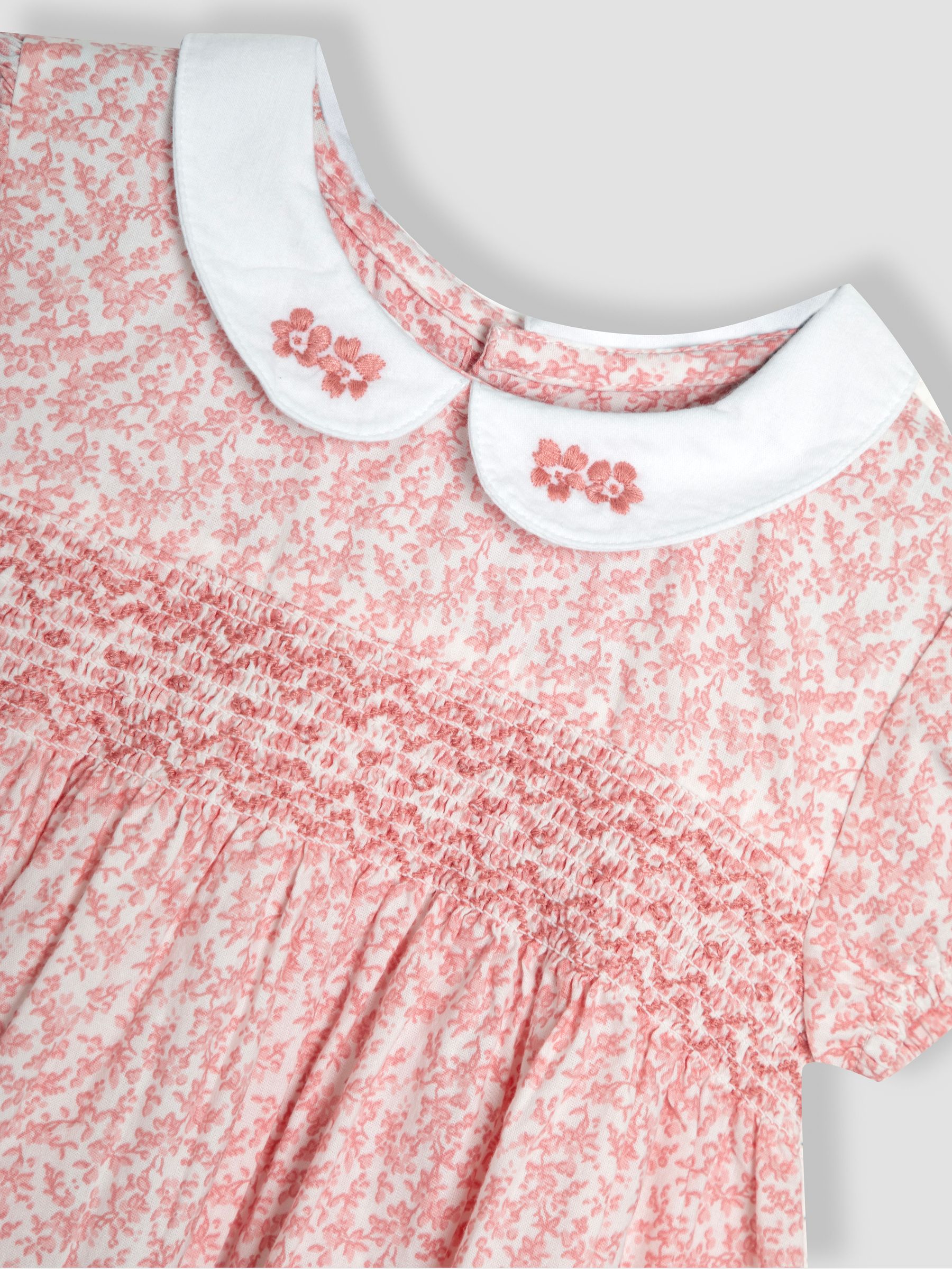 Pink Ditsy Floral Smocked Woven Dress - Image 5 of 5