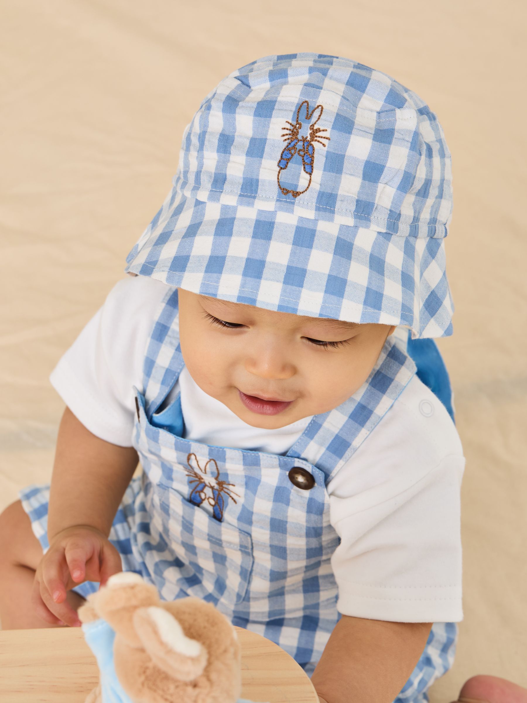 Blue 2-Piece Peter Rabbit™ Gingham Dungarees & Body Set - Image 9 of 9