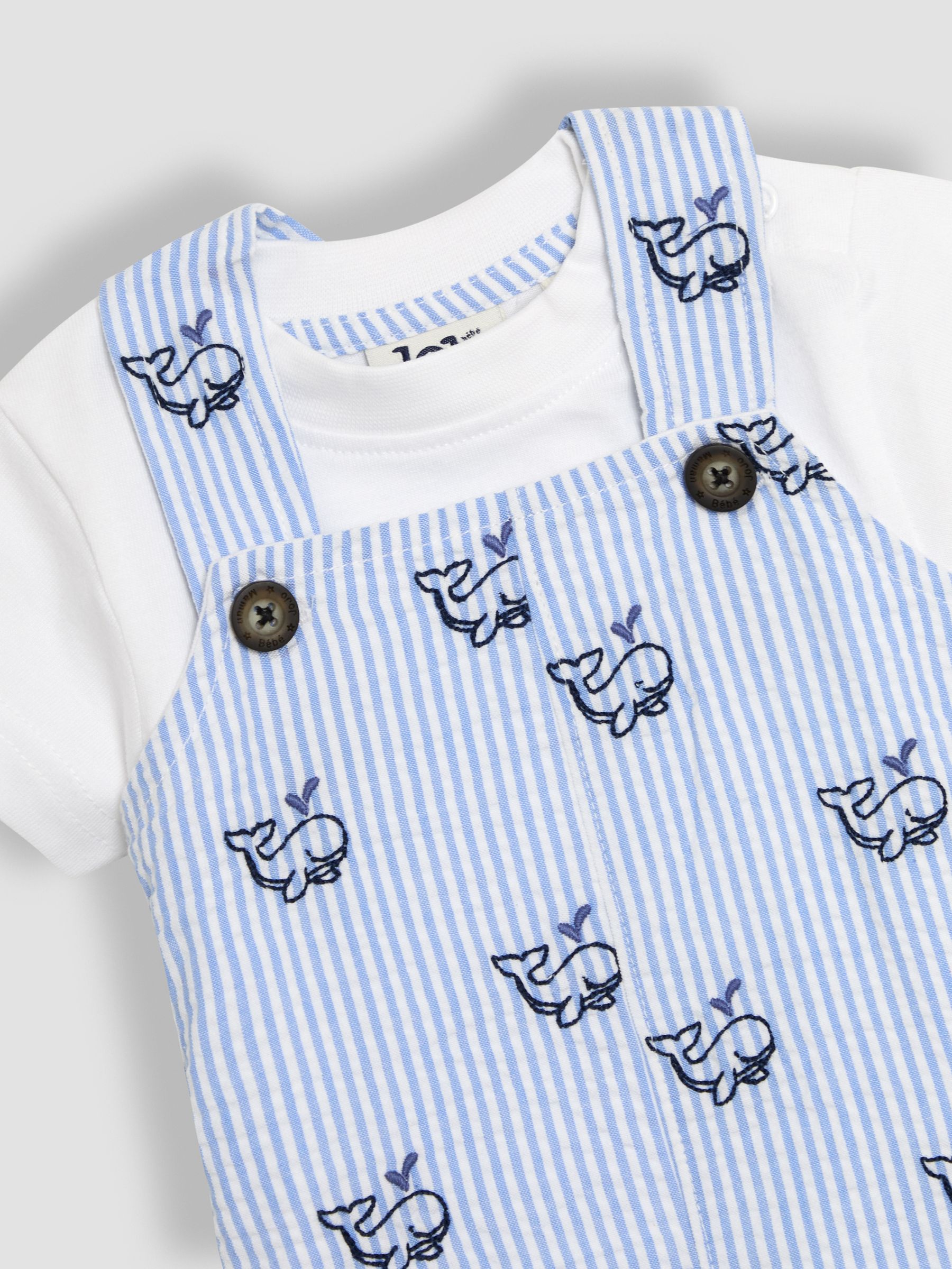 Blue 2-Piece Whale Dungarees & T-Shirt Set - Image 6 of 7