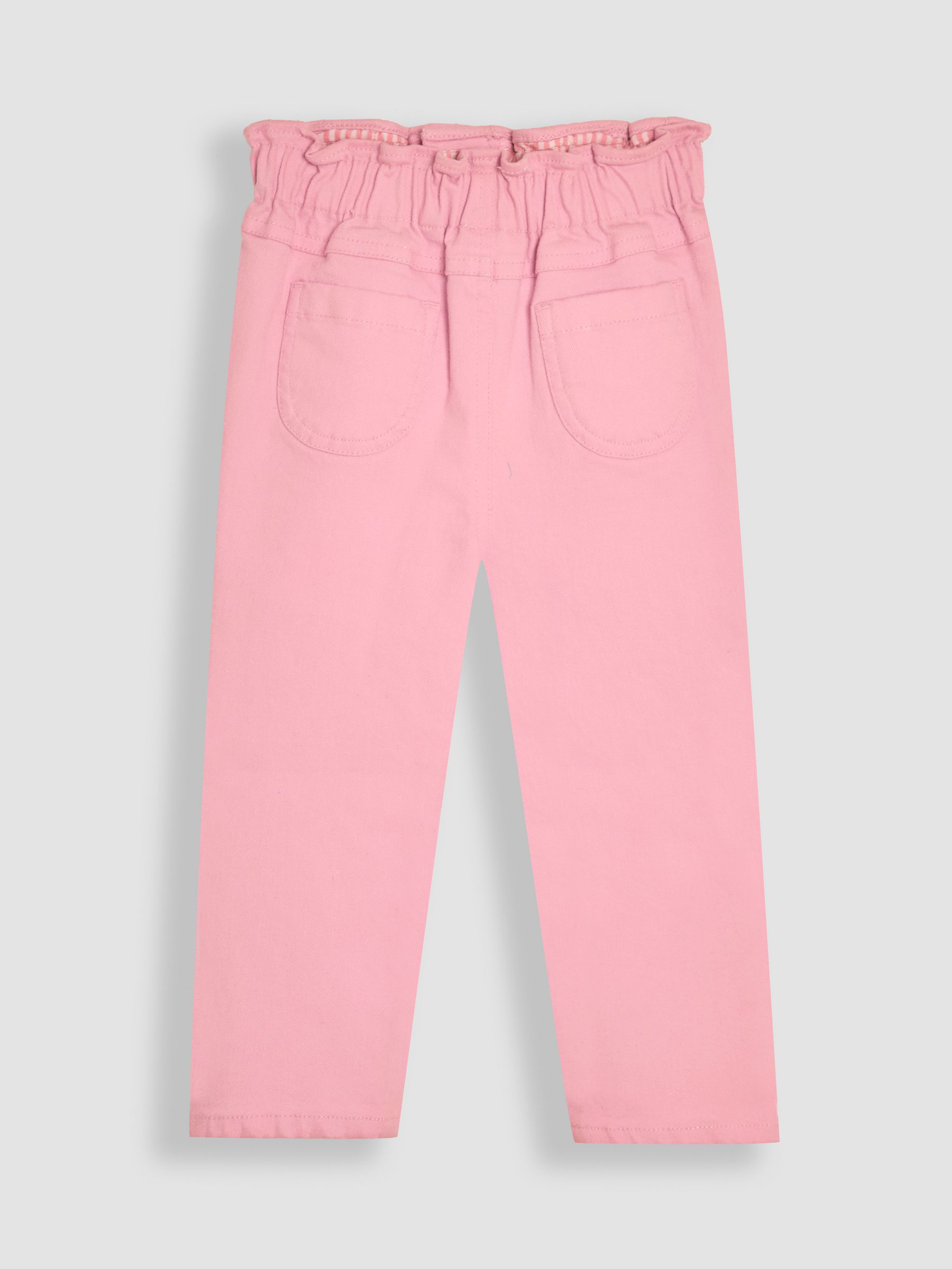 Pink Floral Print Embroidered Twill 100% Cotton Trousers - Image 2 of 3