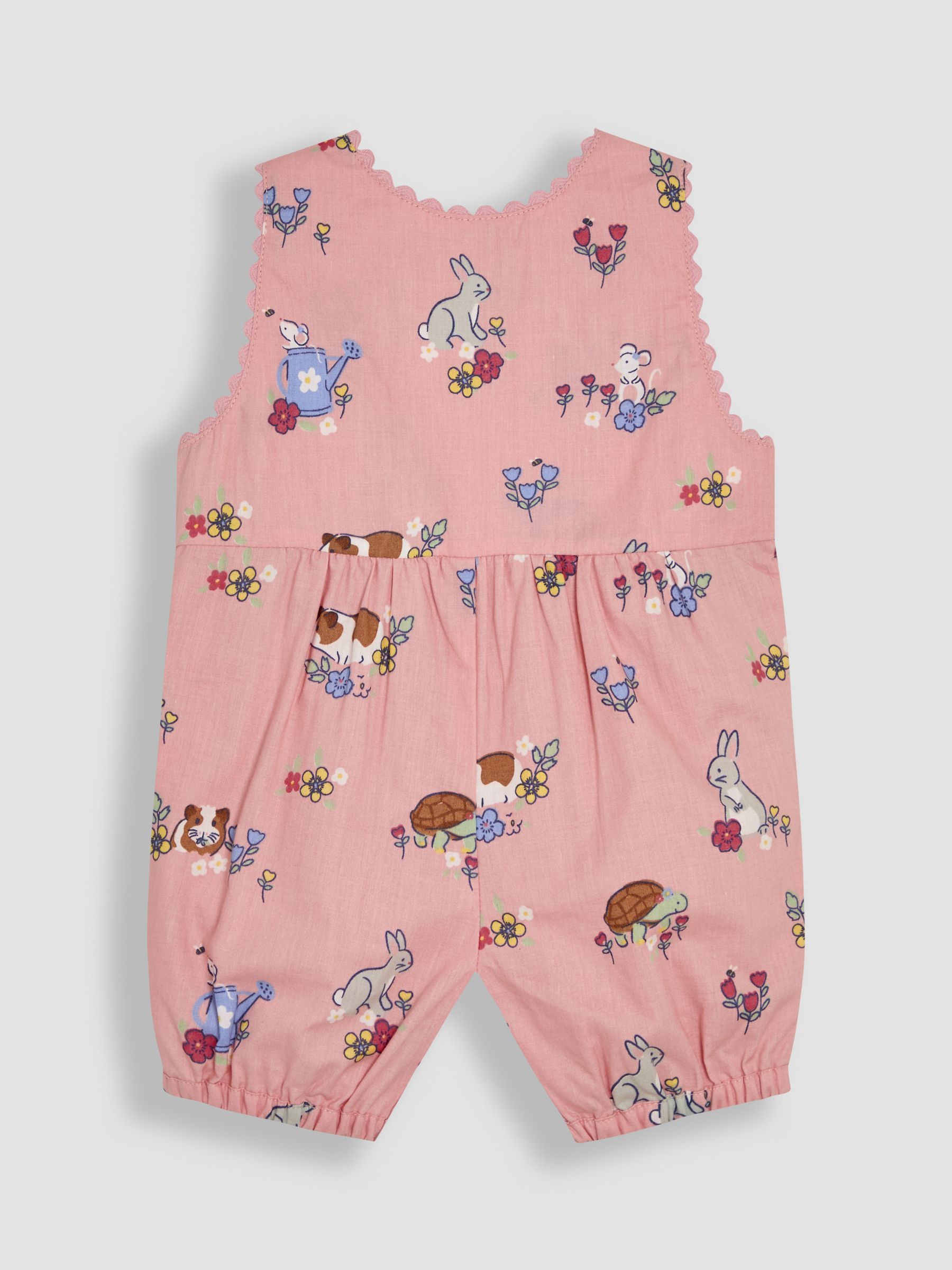 Pink Guinea Pig Printed 100% Cotton Dungarees - Image 2 of 3