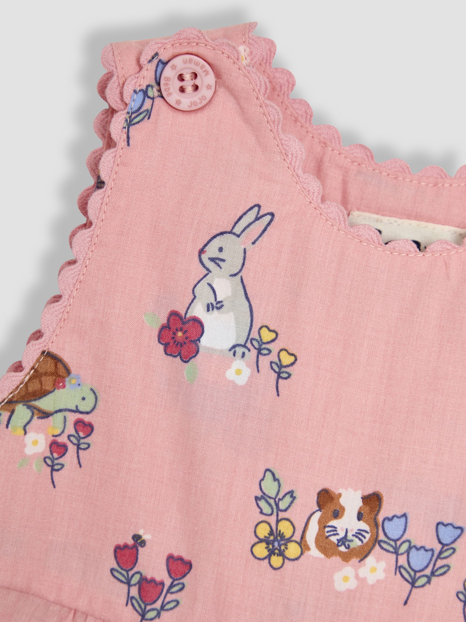 Pink Guinea Pig Printed 100% Cotton Dungarees - Image 3 of 3
