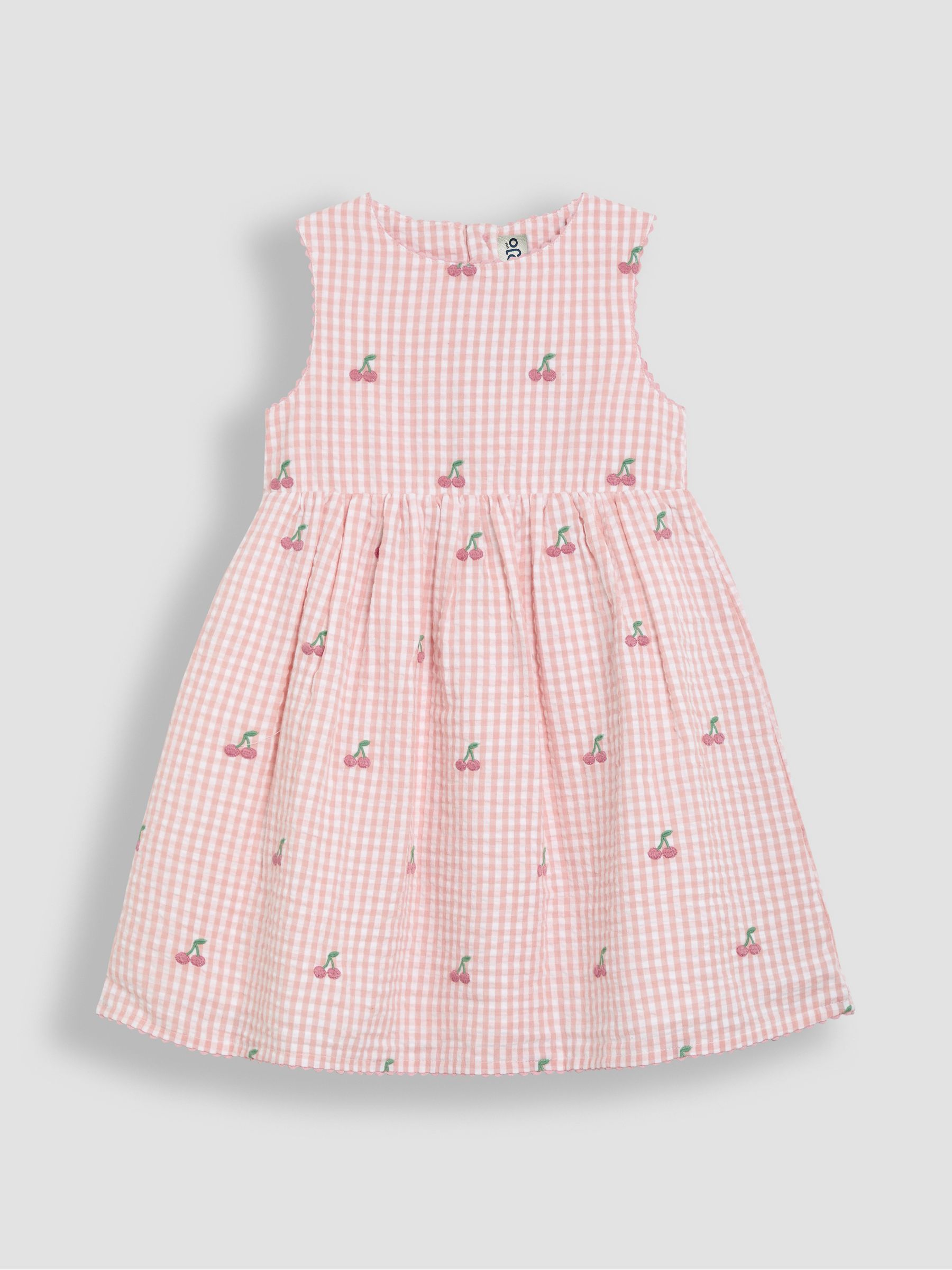 Pink Cherry Embroidered Summer Dress - Image 1 of 3