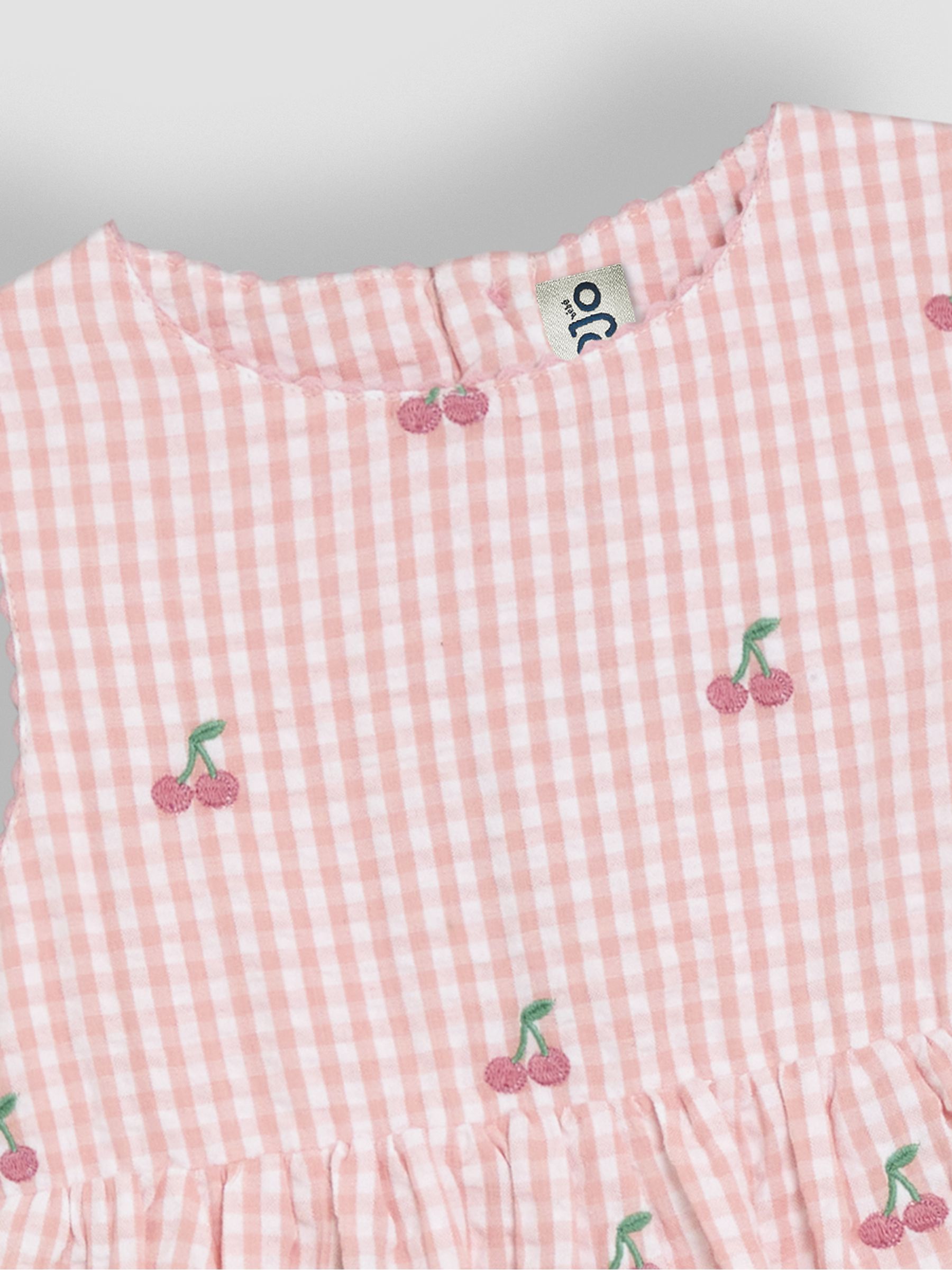 Pink Cherry Embroidered Summer Dress - Image 2 of 3