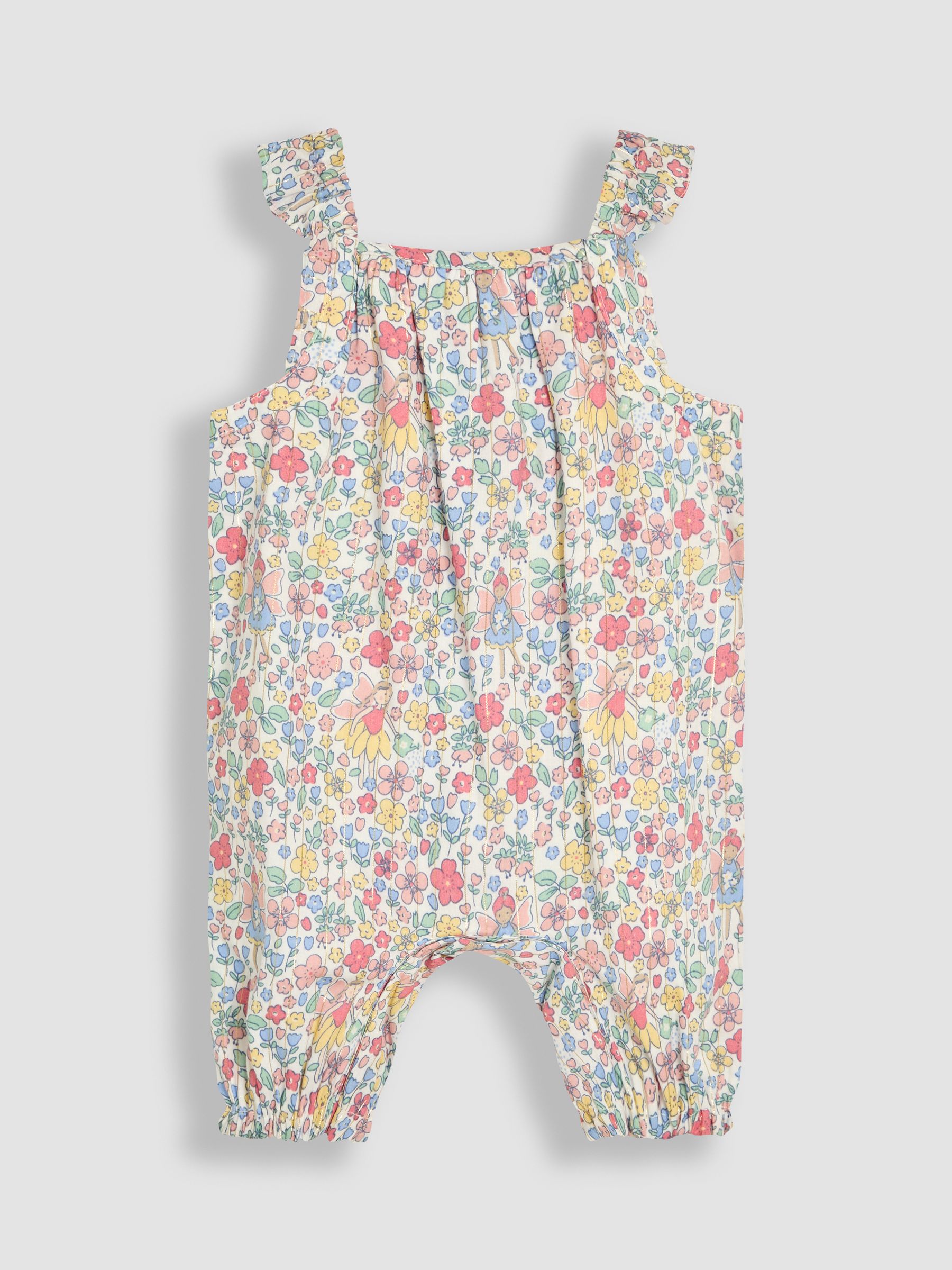 White Fairy Floral Ruffle Strap Pretty Sunsuit - Image 1 of 3