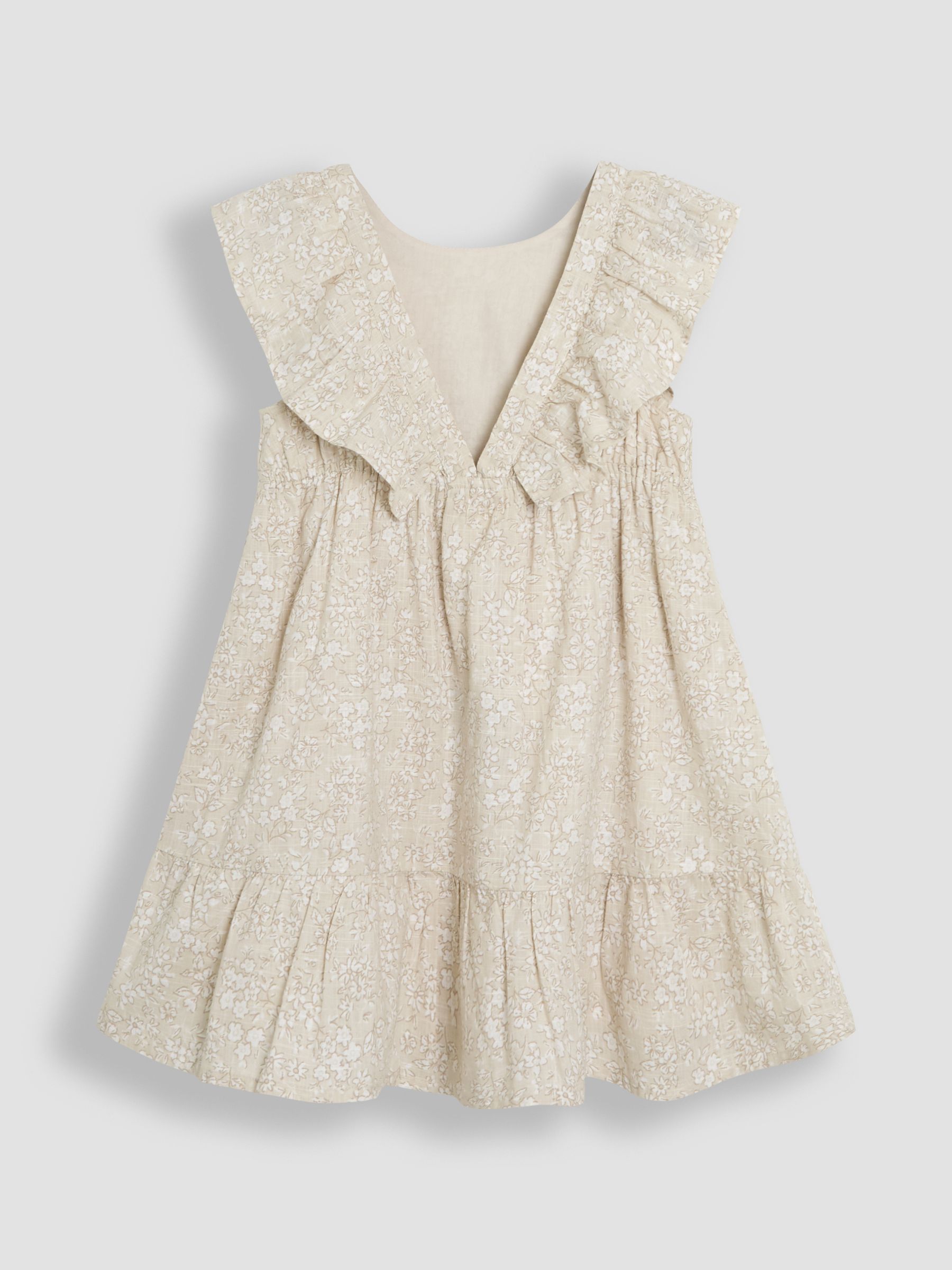 Natural Garden Floral Smocked Woven 100% Cotton Dress - Image 2 of 3
