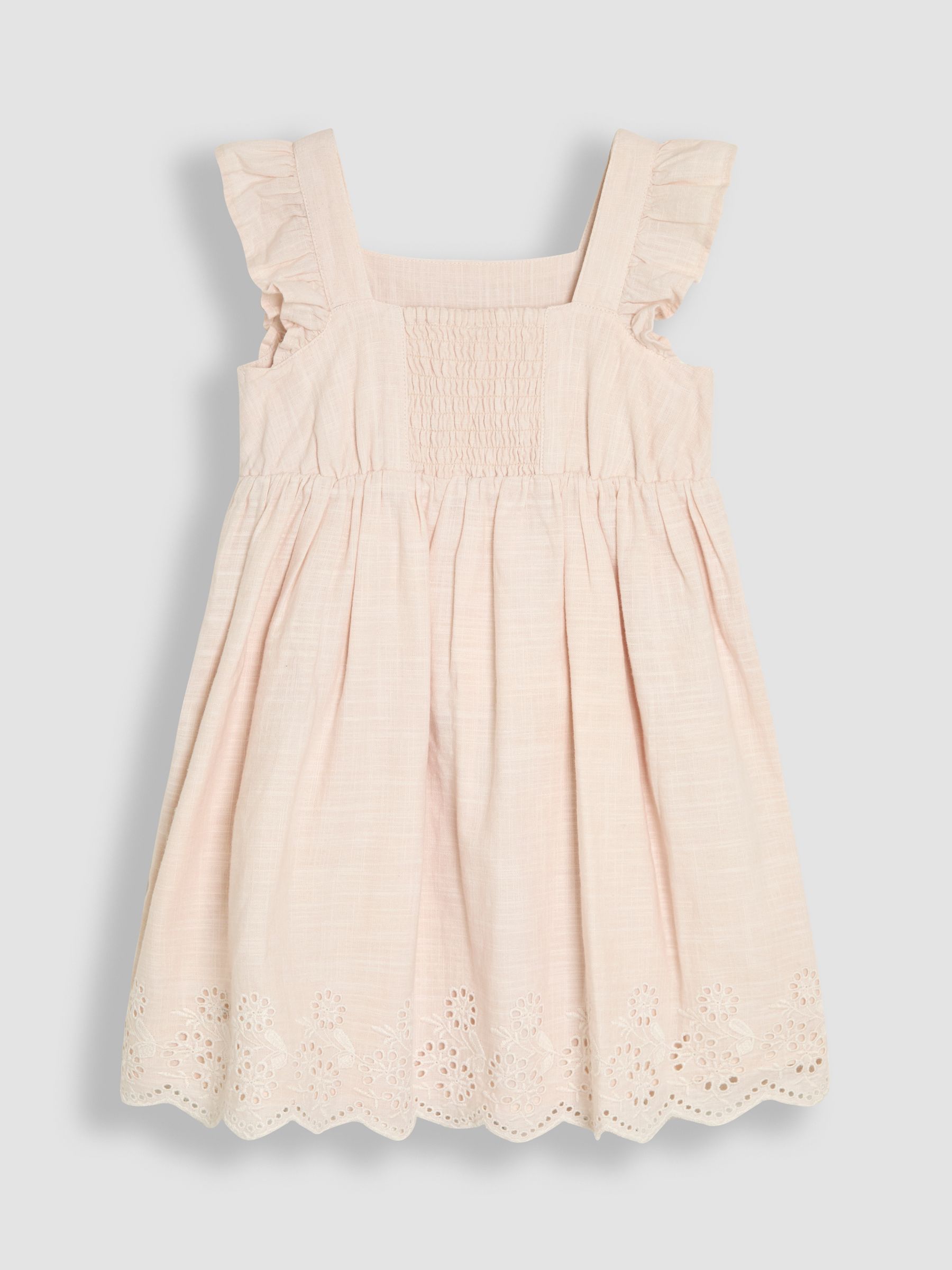 Natural Broderie Frill Shoulder Dress - Image 2 of 4
