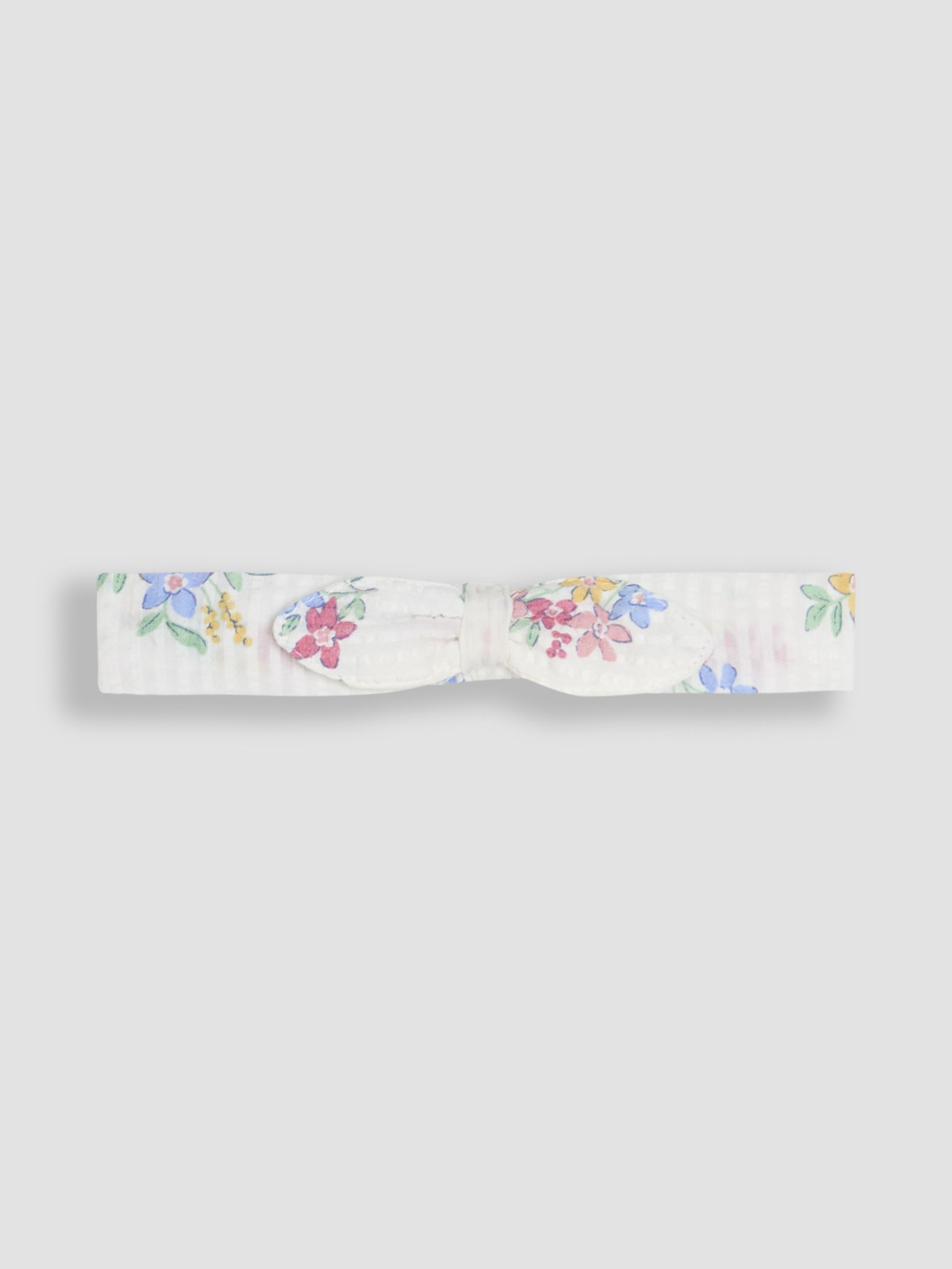 White Floral Pretty Ruffle Shoulder Sunsuit with Headband - Image 3 of 5