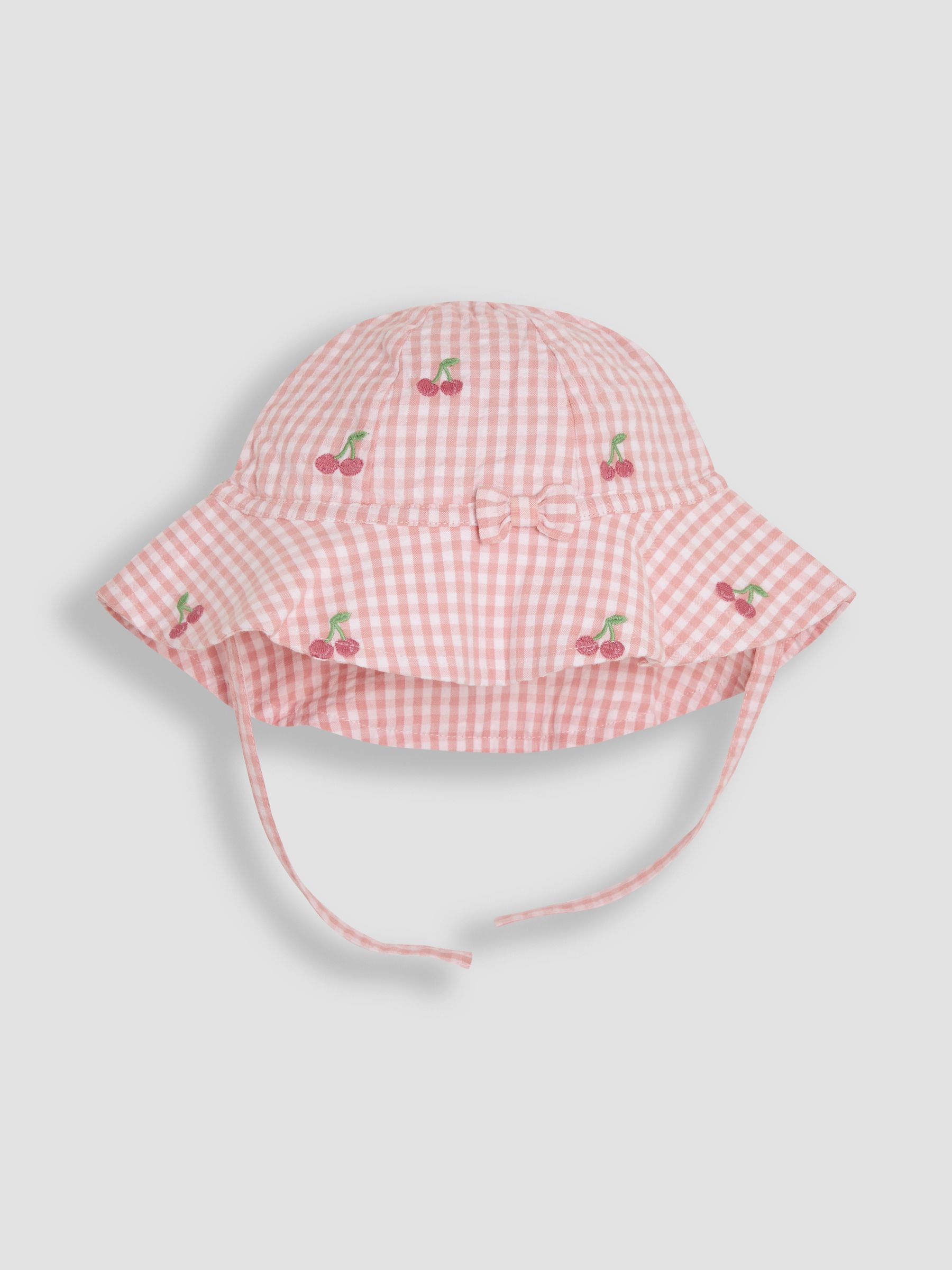 Pink Cherry Embroidered 3-Piece Frill Shoulder Baby Dress, Knicker & Hat Set - Image 4 of 6