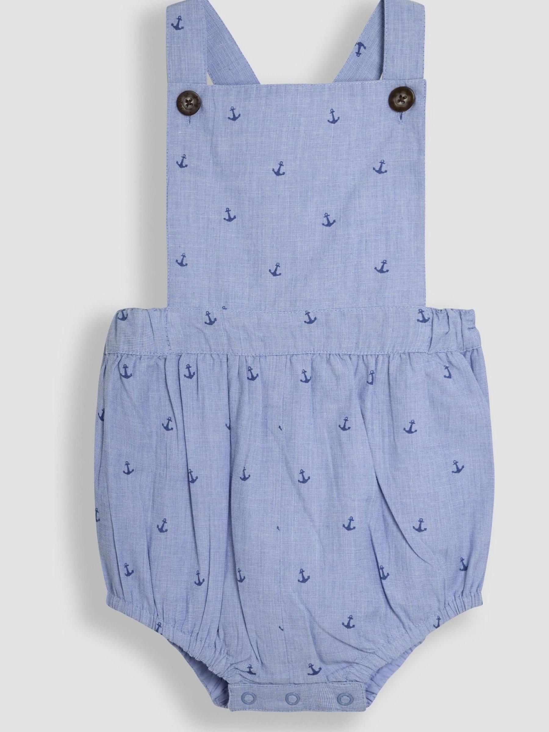 Navy 2-Piece Anchor Print Dungarees & Body Set - Image 2 of 6