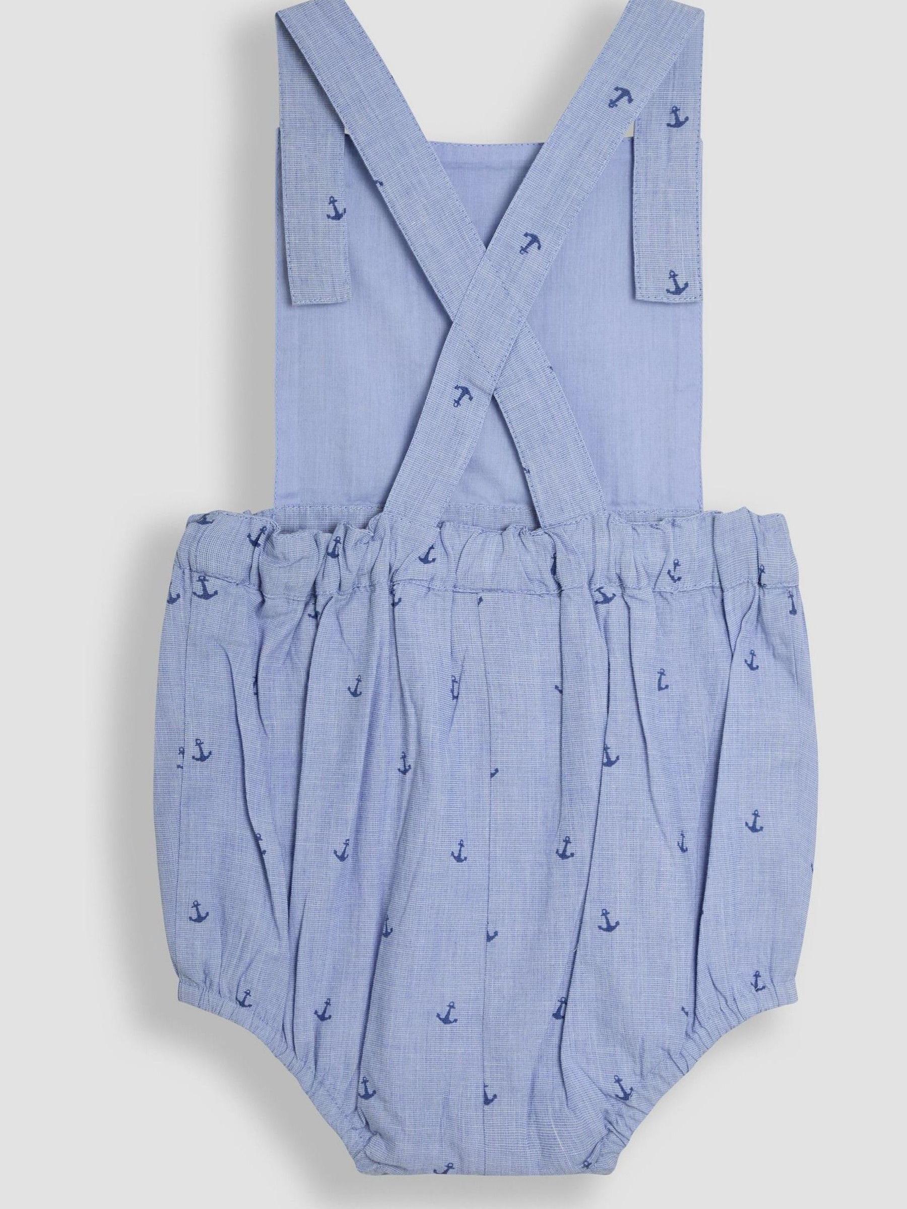 Navy 2-Piece Anchor Print Dungarees & Body Set - Image 3 of 6