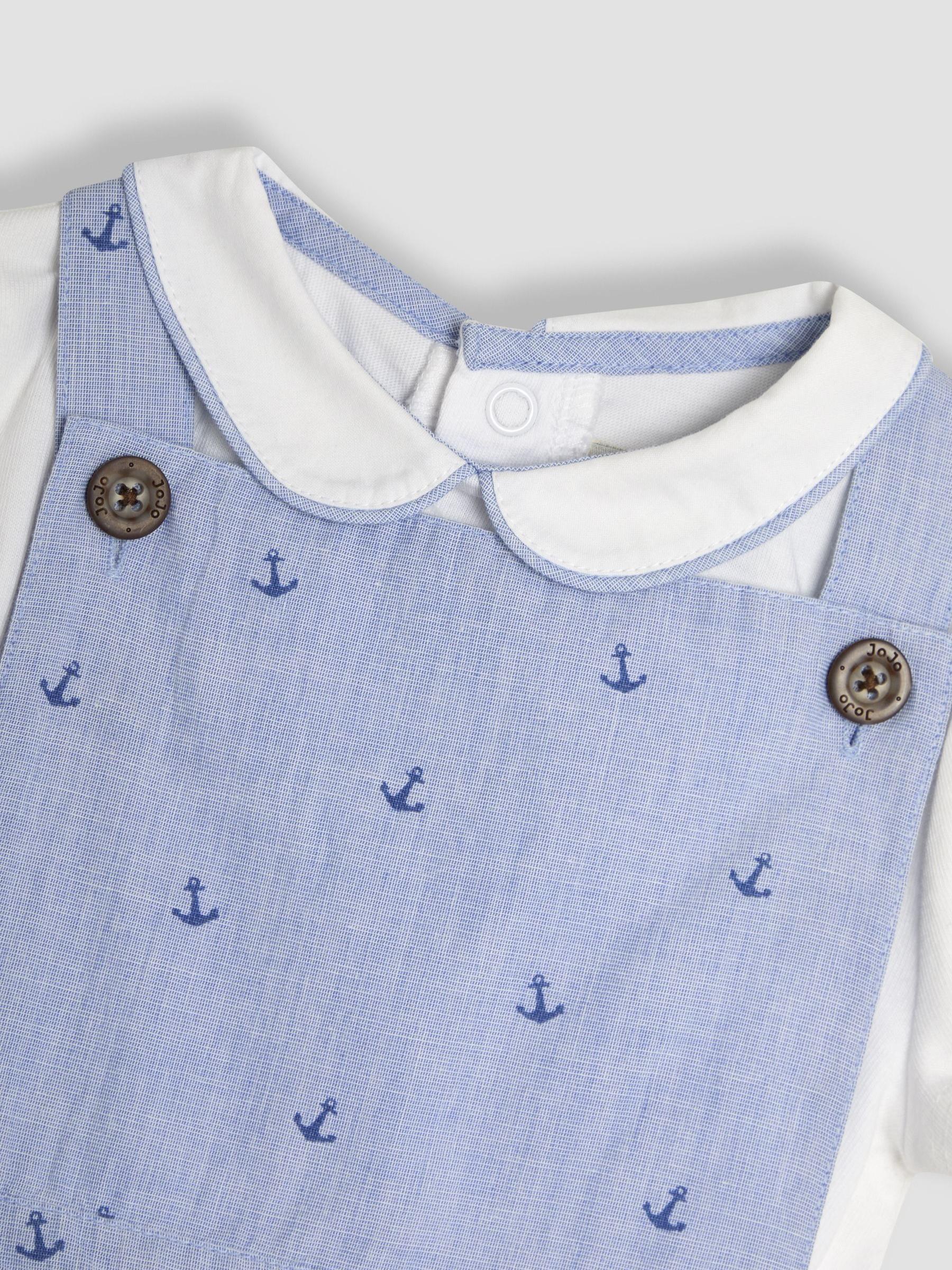 Navy 2-Piece Anchor Print Dungarees & Body Set - Image 6 of 6