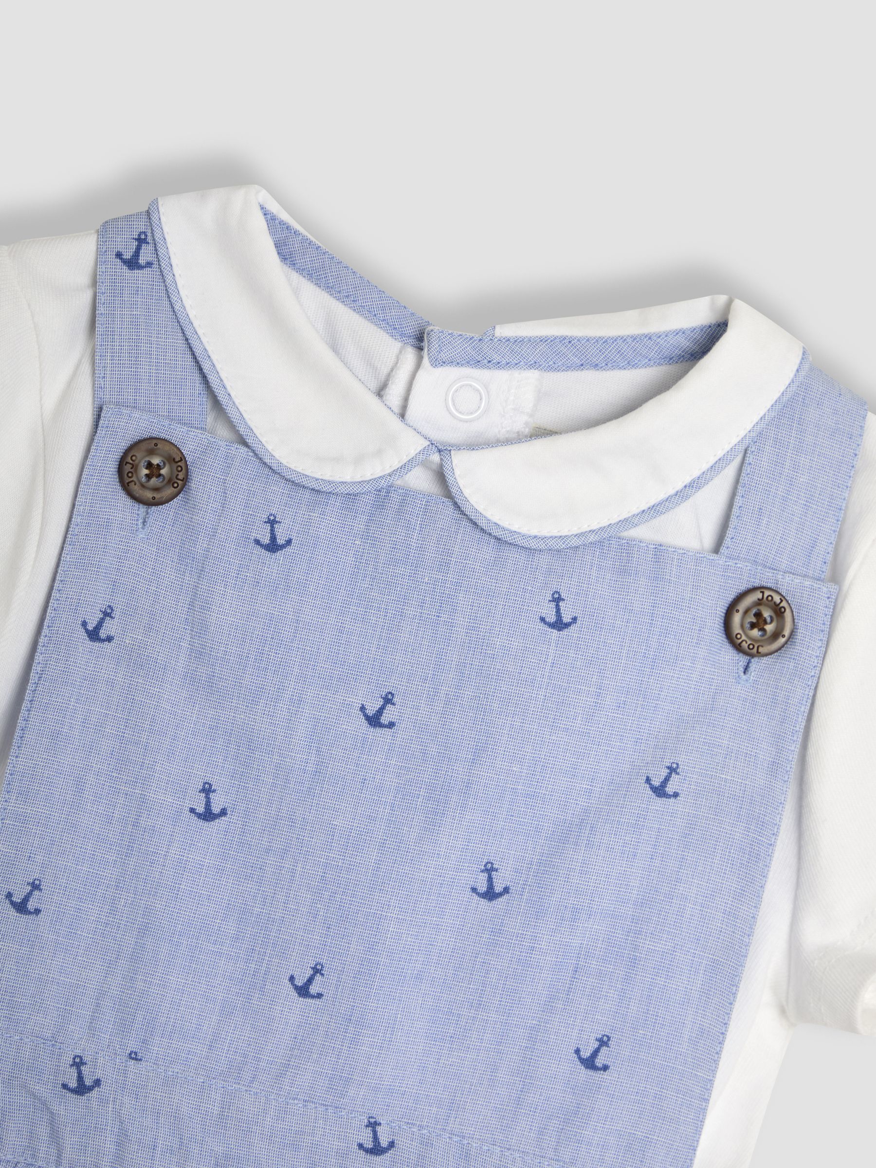 Navy 2-Piece Anchor Print Dungarees & Body Set - Image 9 of 9
