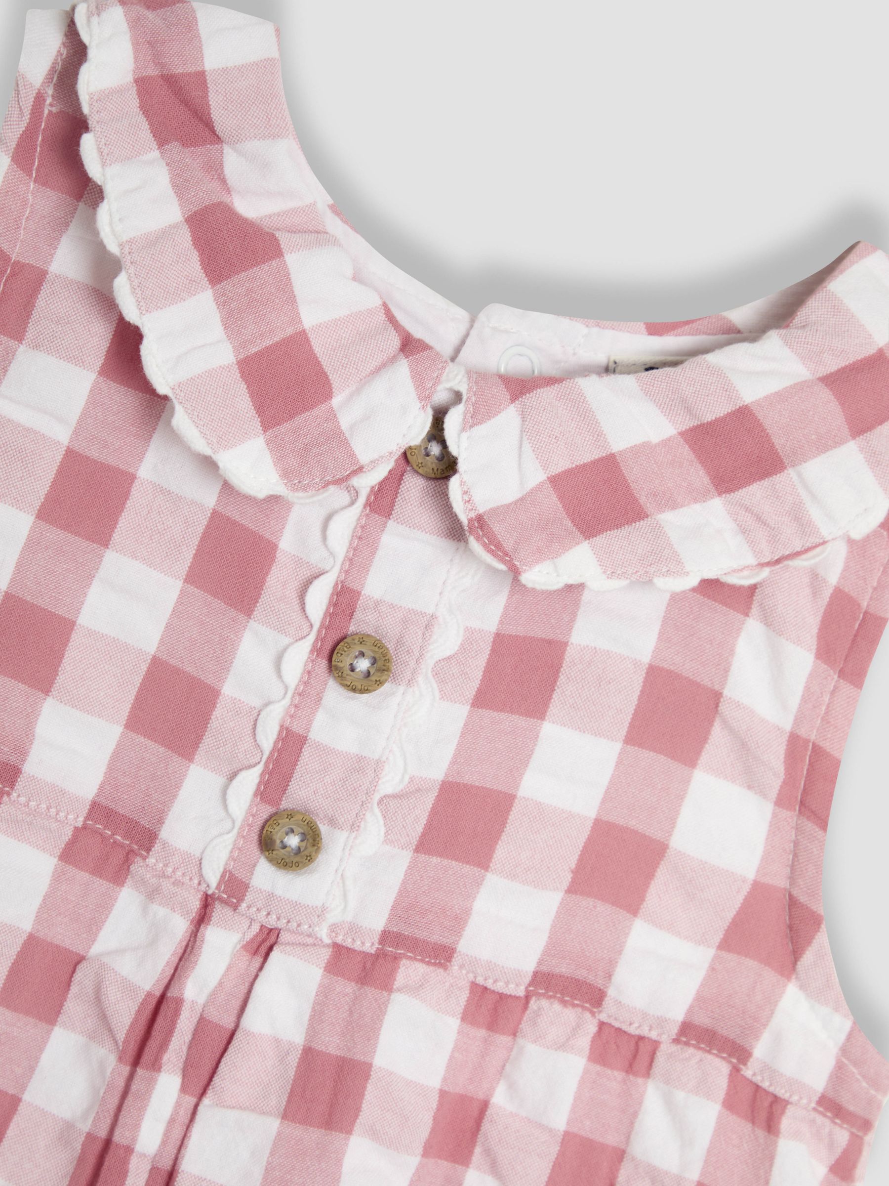 Pink Gingham Peter Pan Collar Dungarees - Image 2 of 3