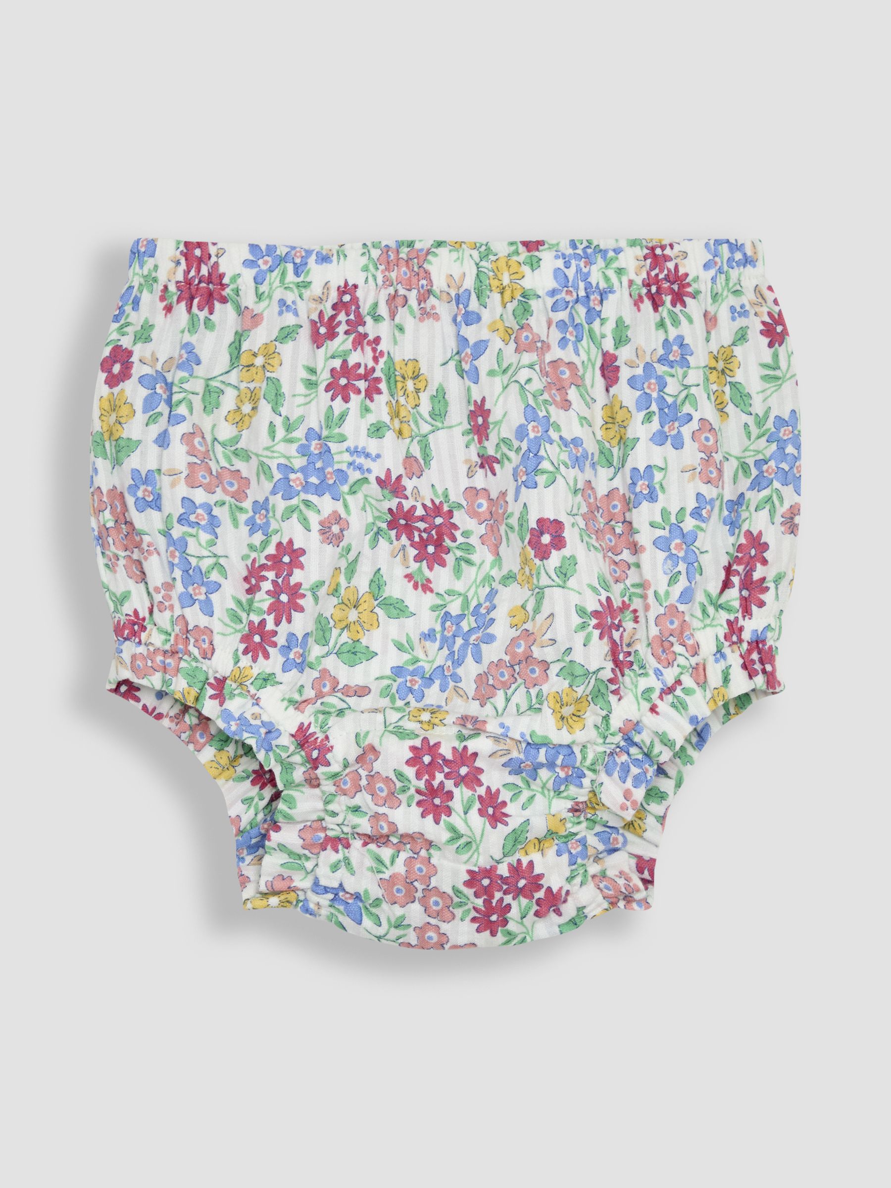 Pink & Blue Floral Smocked Woven 100% Cotton Dress - Image 5 of 5