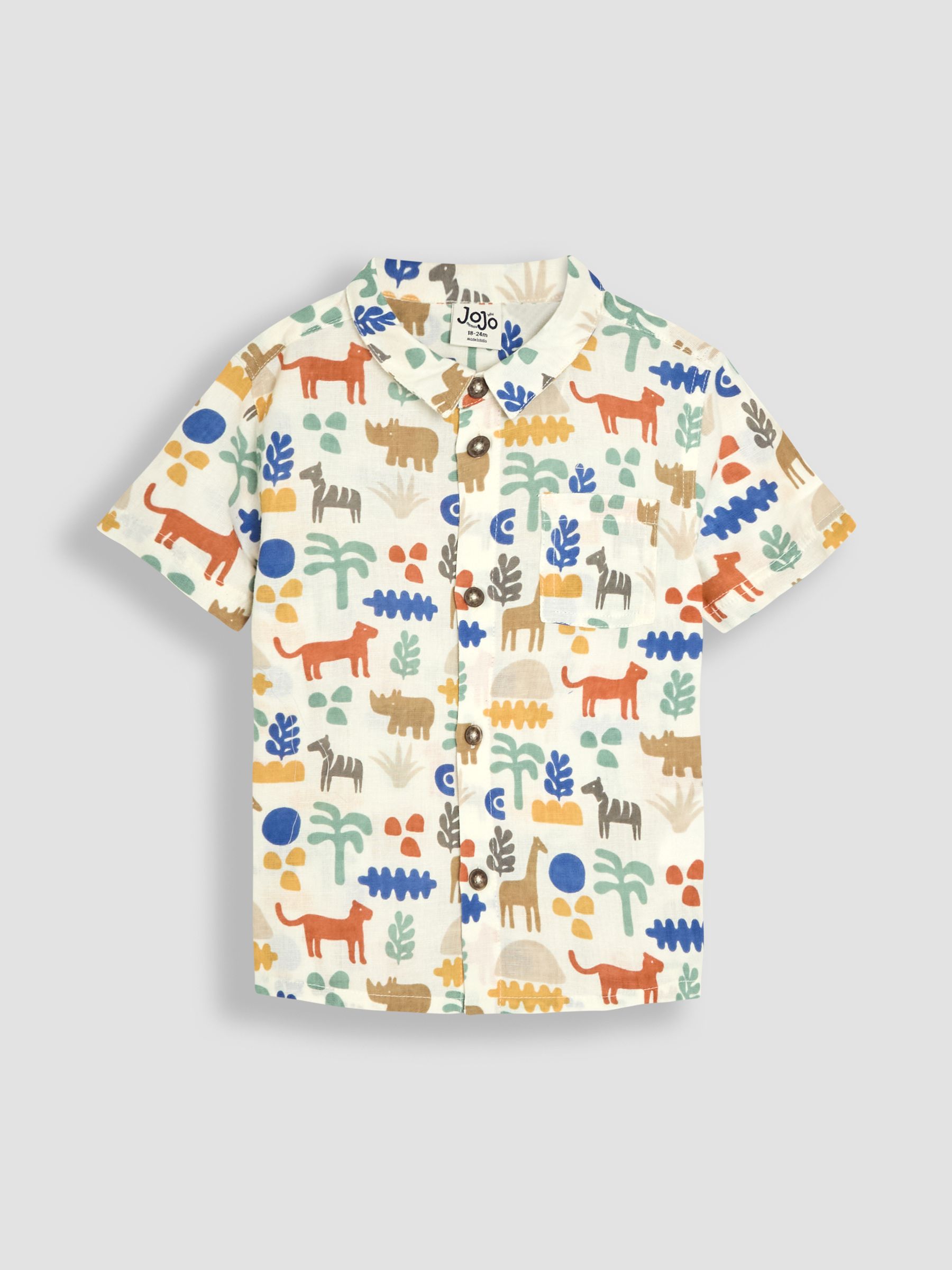 Ecru Safari Printed Shirt & Shorts Set 2 Piece - Image 2 of 7