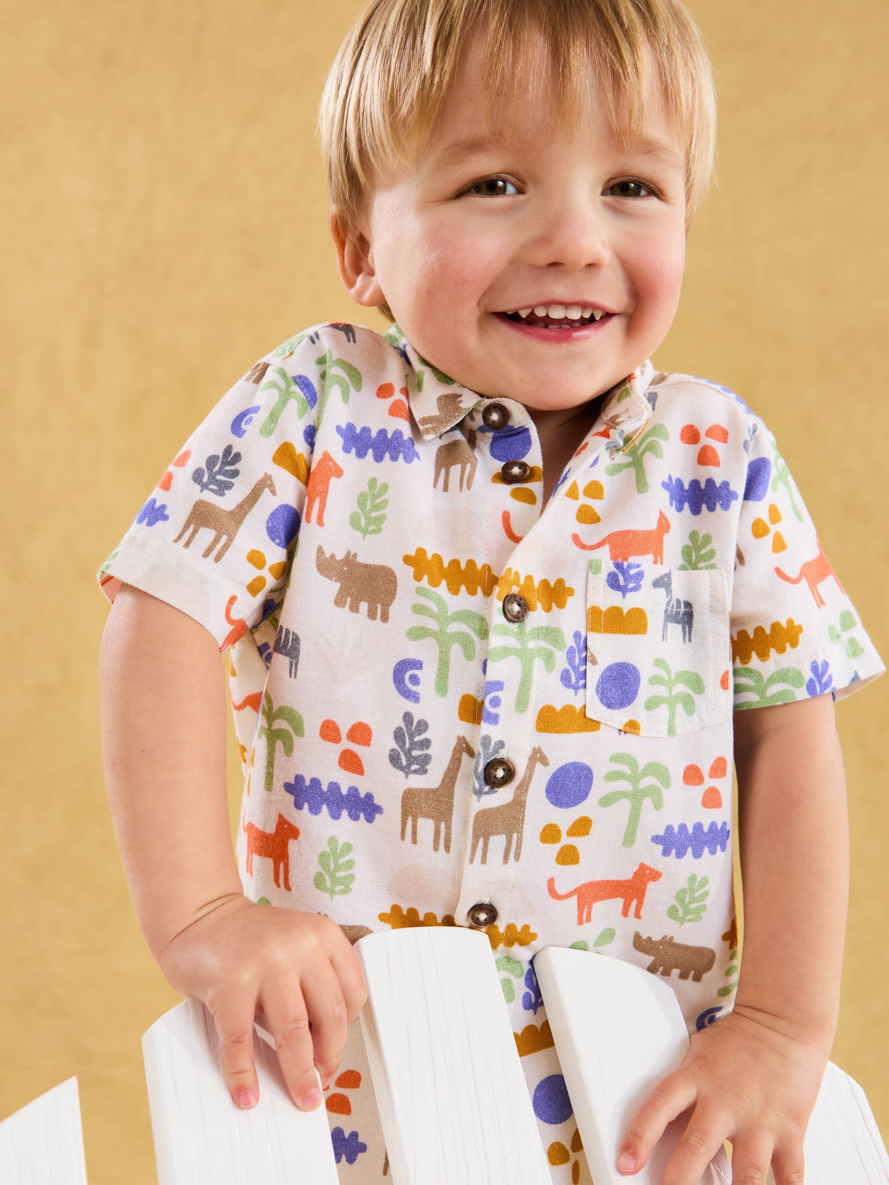 Ecru Safari Printed Shirt & Shorts Set 2 Piece - Image 7 of 7