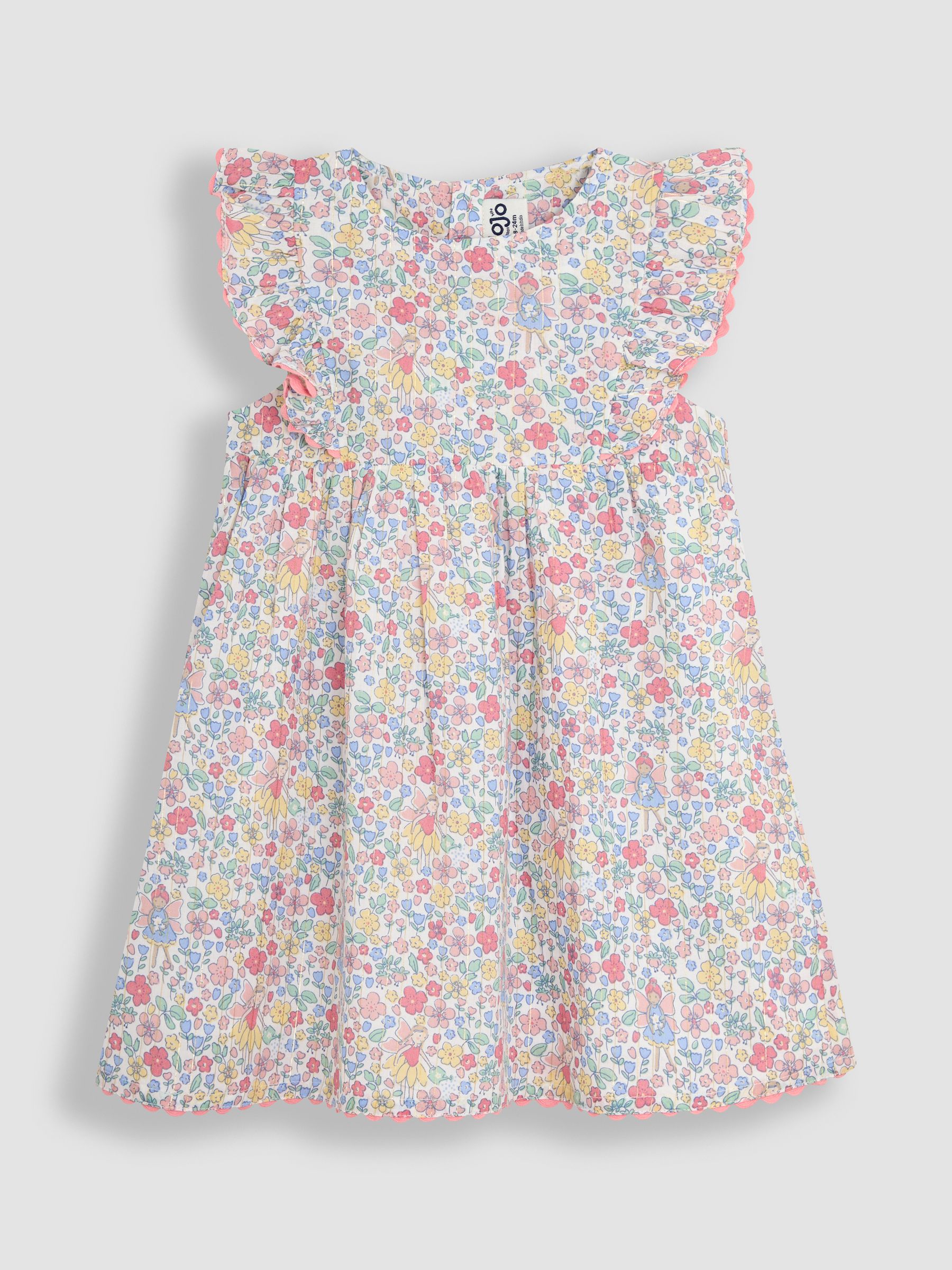 Pink Fairy Floral Frill Shoulder Summer Dress - Image 2 of 5