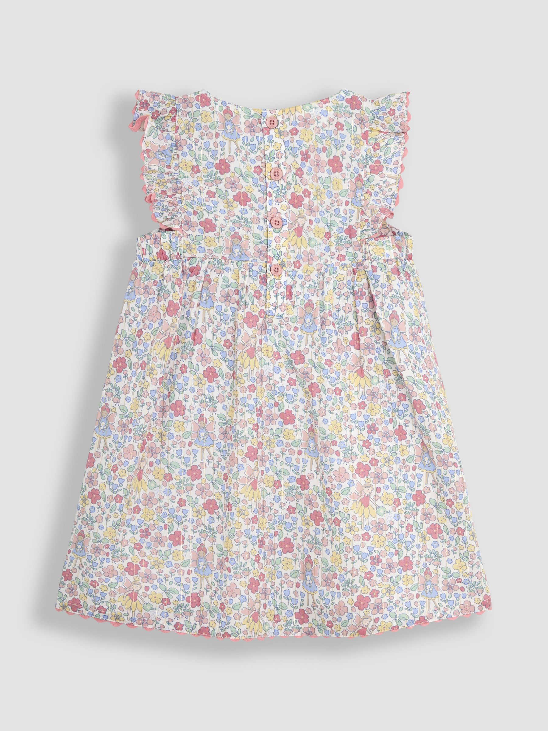 Pink Fairy Floral Frill Shoulder Summer Dress - Image 3 of 5