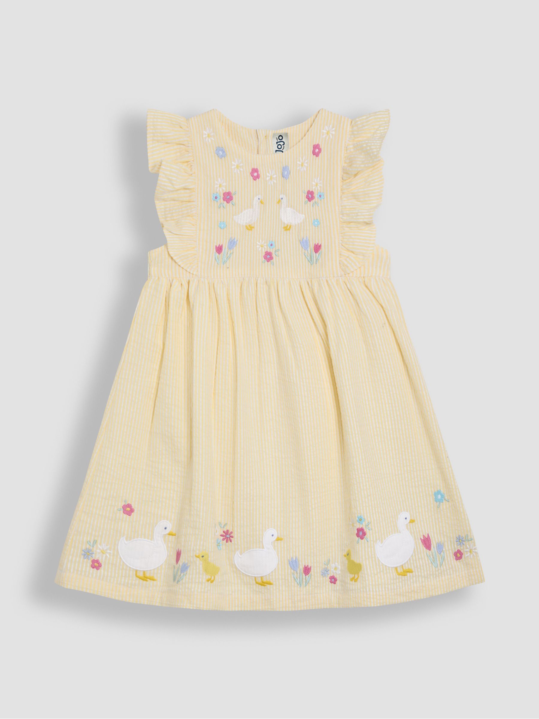 Yellow Duck Appliqué Seersucker Summer Dress - Image 1 of 3