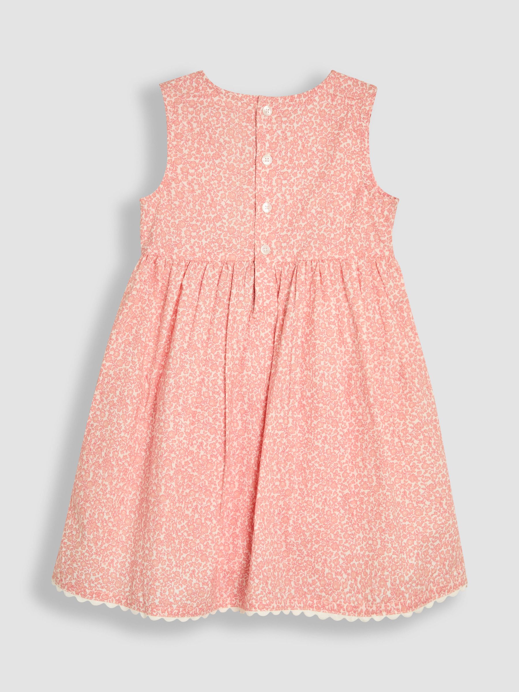 Pink Floral Smocked Summer Dress - Image 3 of 6