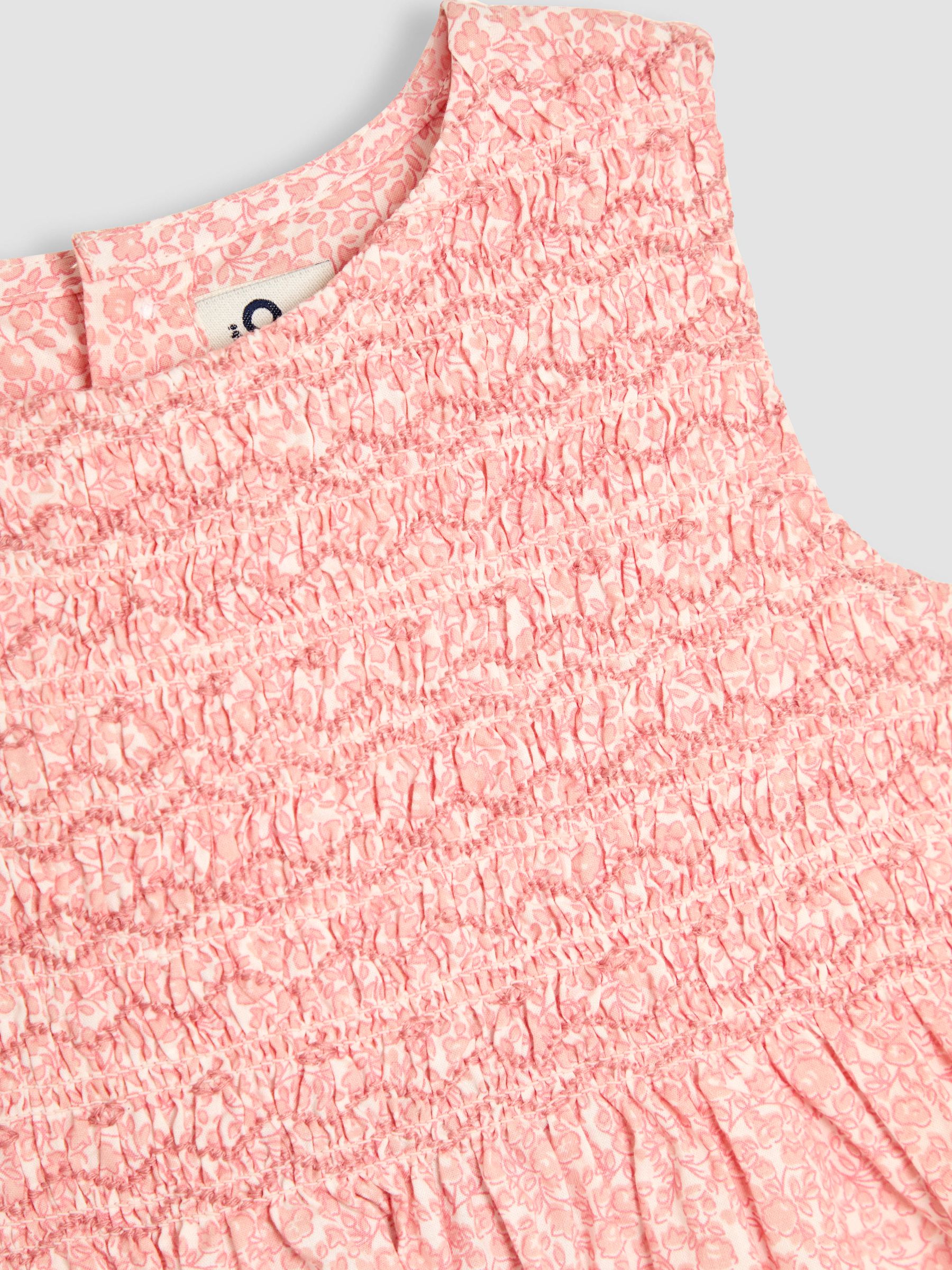 Pink Floral Smocked Summer Dress - Image 6 of 6