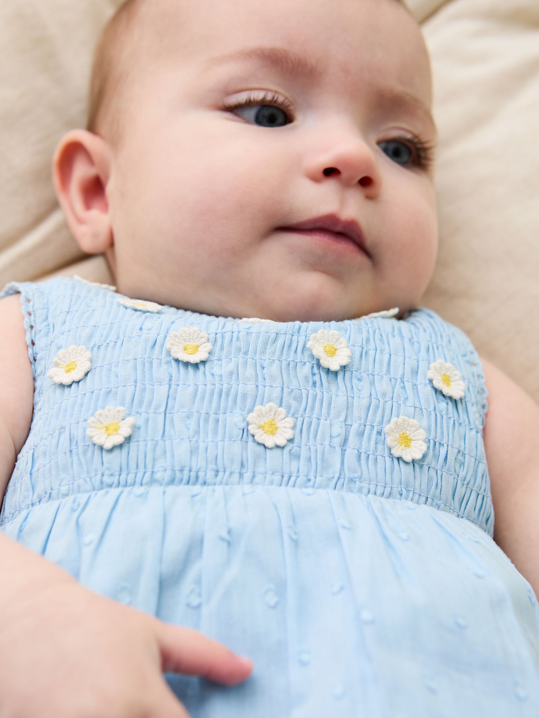 Blue Duck Floral Baby Appliqué 100% Cotton Dress - Image 3 of 6