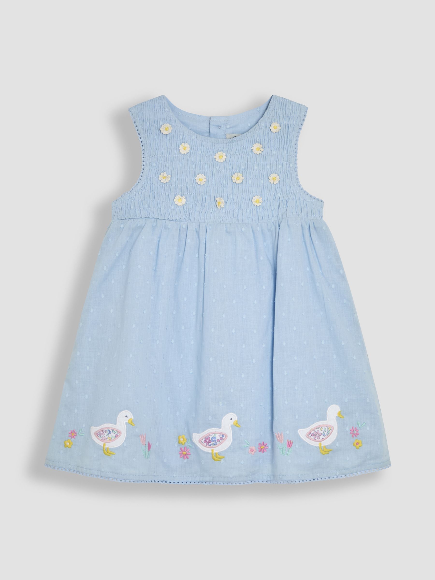 Blue Duck Floral Baby Appliqué 100% Cotton Dress - Image 4 of 6